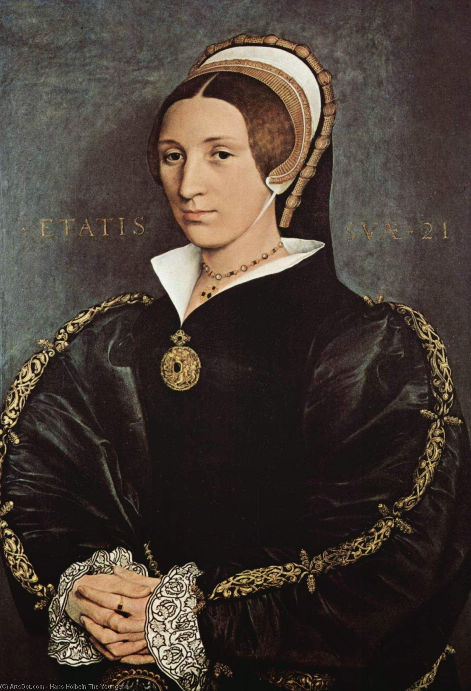 WikiOO.org - Енциклопедия за изящни изкуства - Живопис, Произведения на изкуството Hans Holbein The Younger - Portrait of Catarina Howard