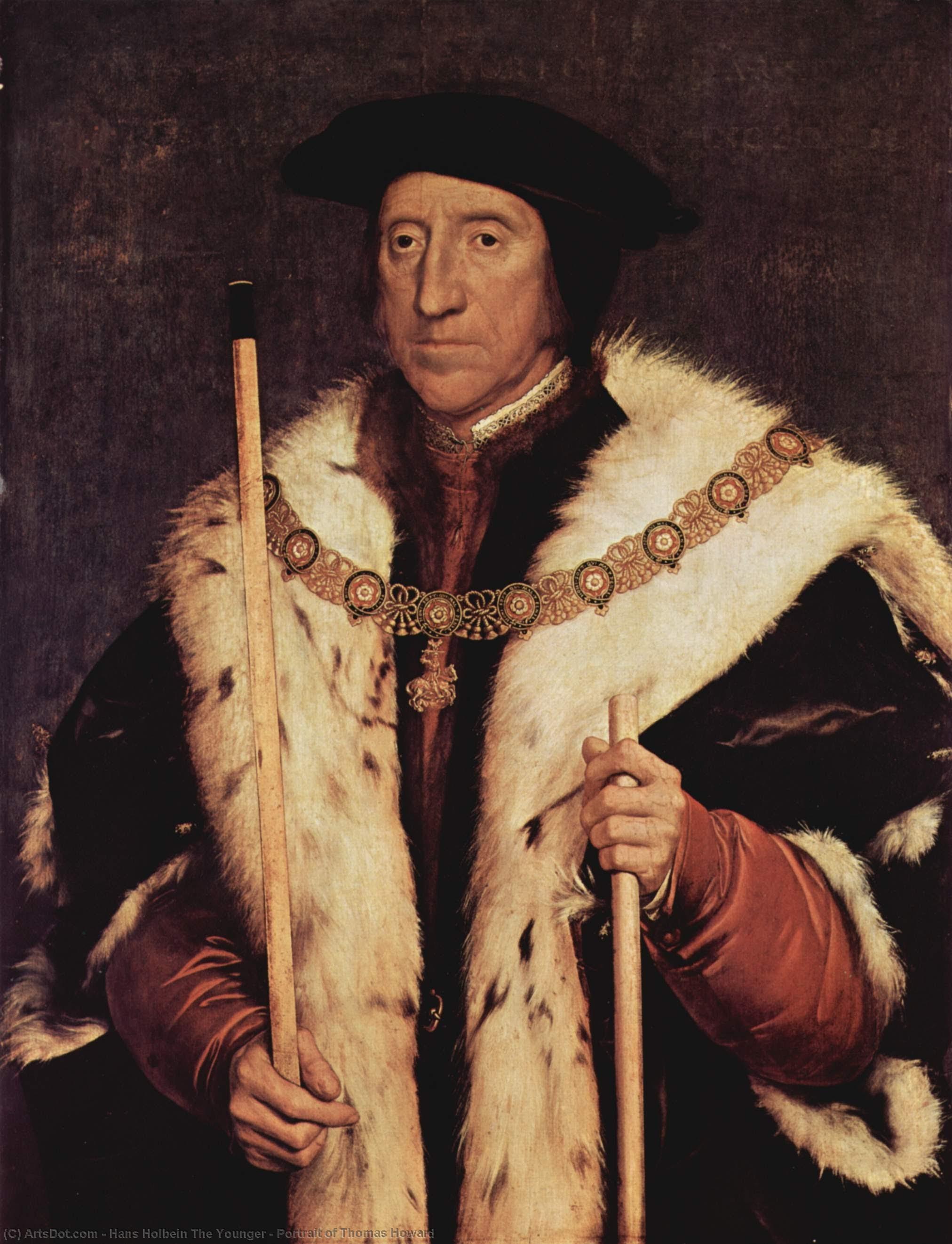 Wikoo.org - موسوعة الفنون الجميلة - اللوحة، العمل الفني Hans Holbein The Younger - Portrait of Thomas Howard
