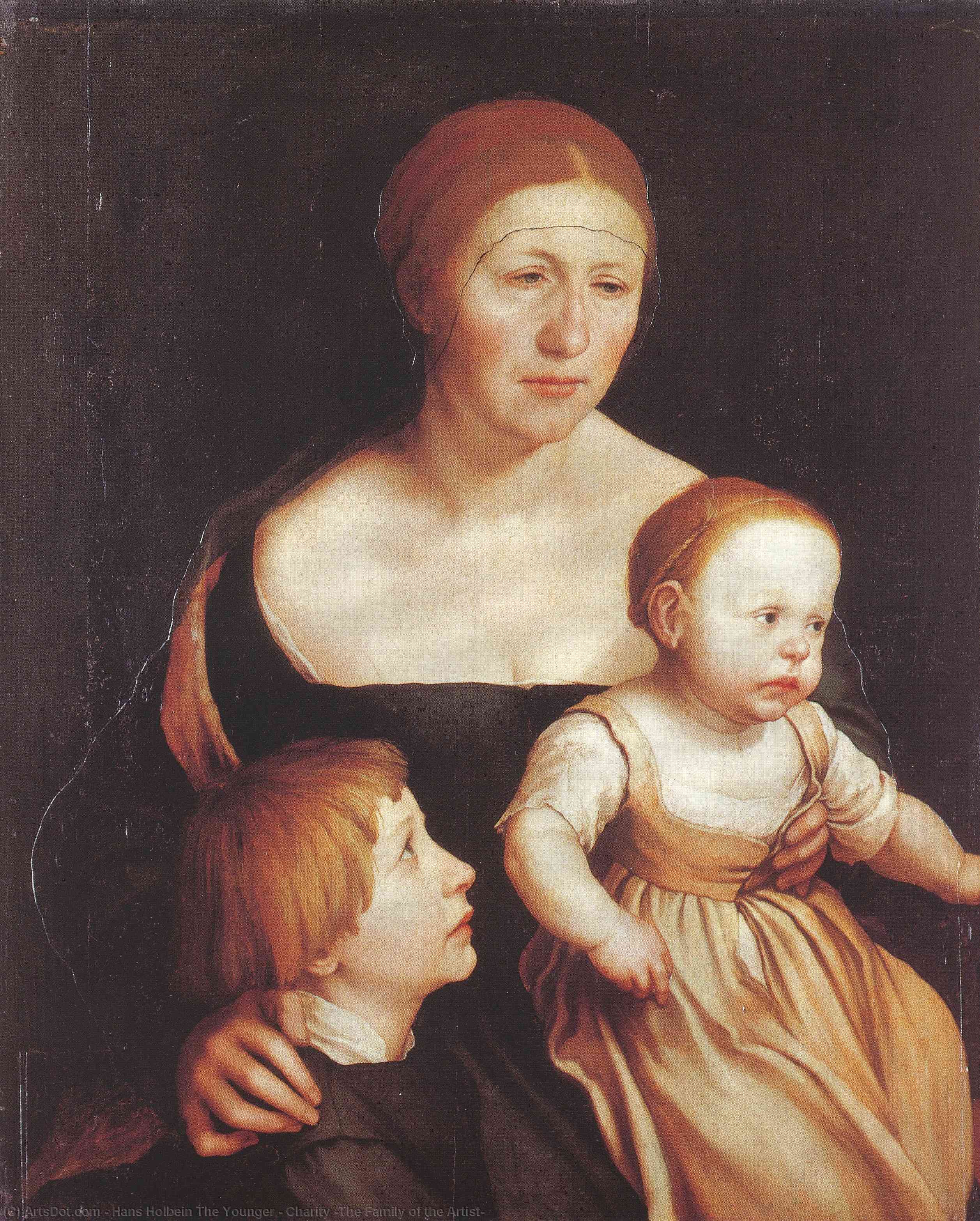 Wikoo.org - موسوعة الفنون الجميلة - اللوحة، العمل الفني Hans Holbein The Younger - Charity (The Family of the Artist)