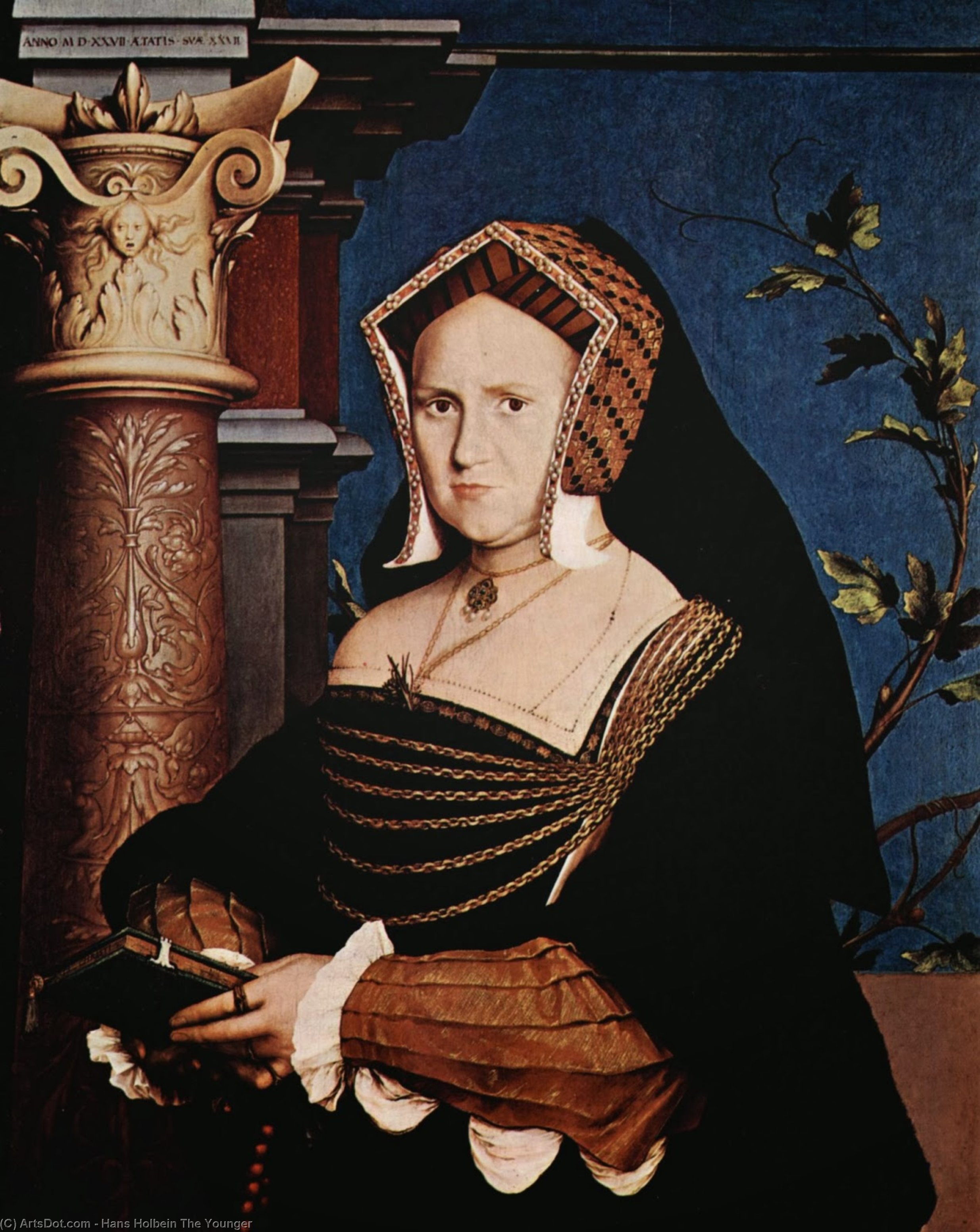 WikiOO.org - 백과 사전 - 회화, 삽화 Hans Holbein The Younger - Portrait of Mary Wotton, Lady Guildenford