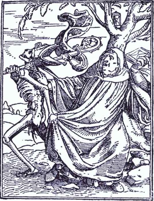 WikiOO.org - Енциклопедия за изящни изкуства - Живопис, Произведения на изкуството Hans Holbein The Younger - Death and the Abbott
