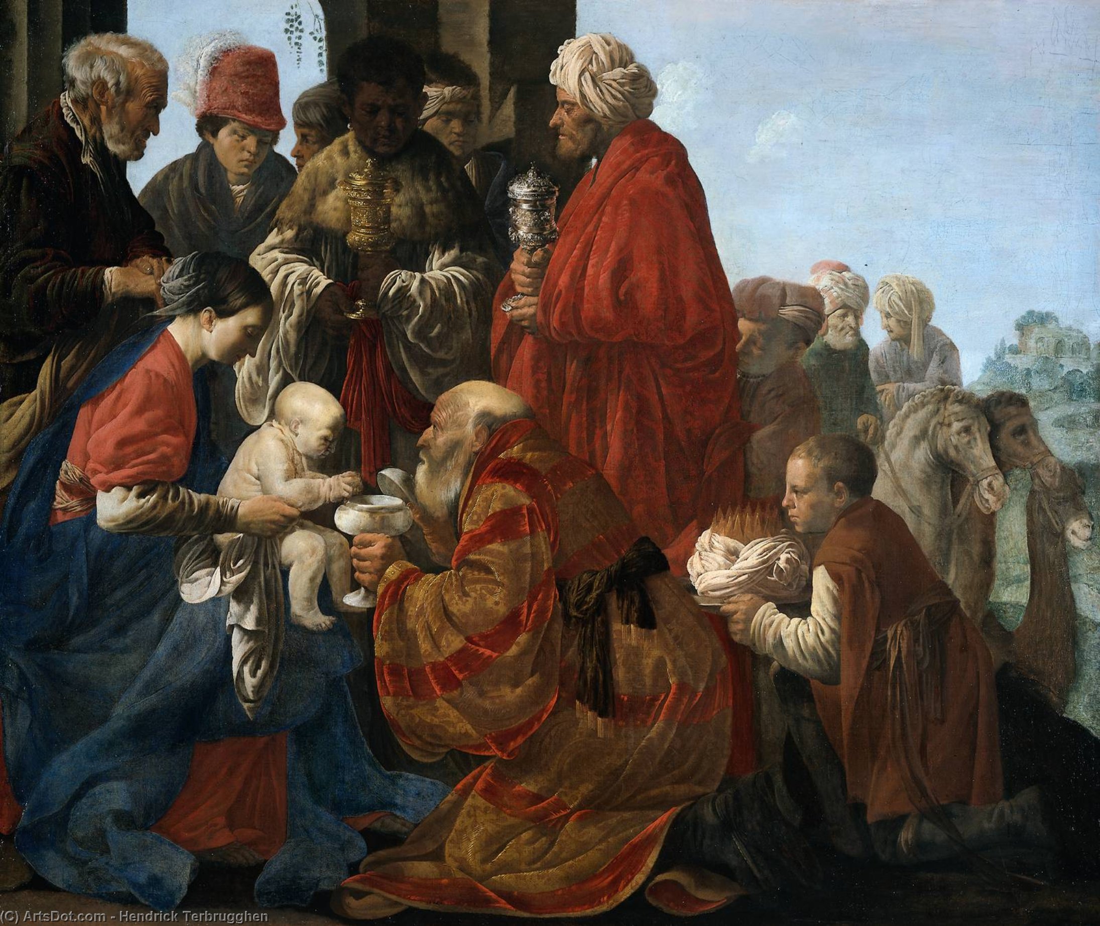Wikioo.org - The Encyclopedia of Fine Arts - Painting, Artwork by Hendrick Terbrugghen - The Adoration of the Magi