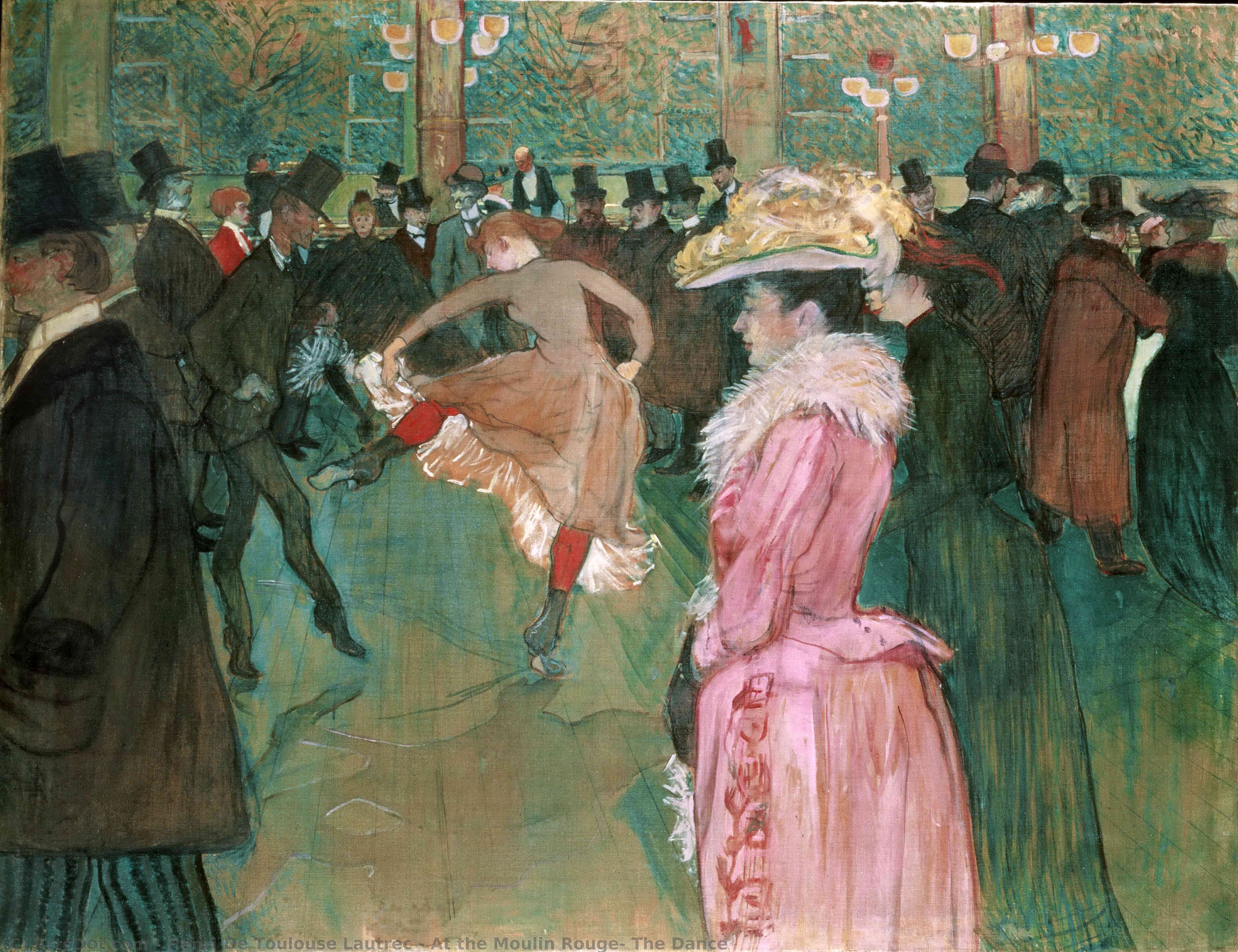 WikiOO.org - Encyclopedia of Fine Arts - Maleri, Artwork Henri De Toulouse Lautrec - At the Moulin Rouge, The Dance