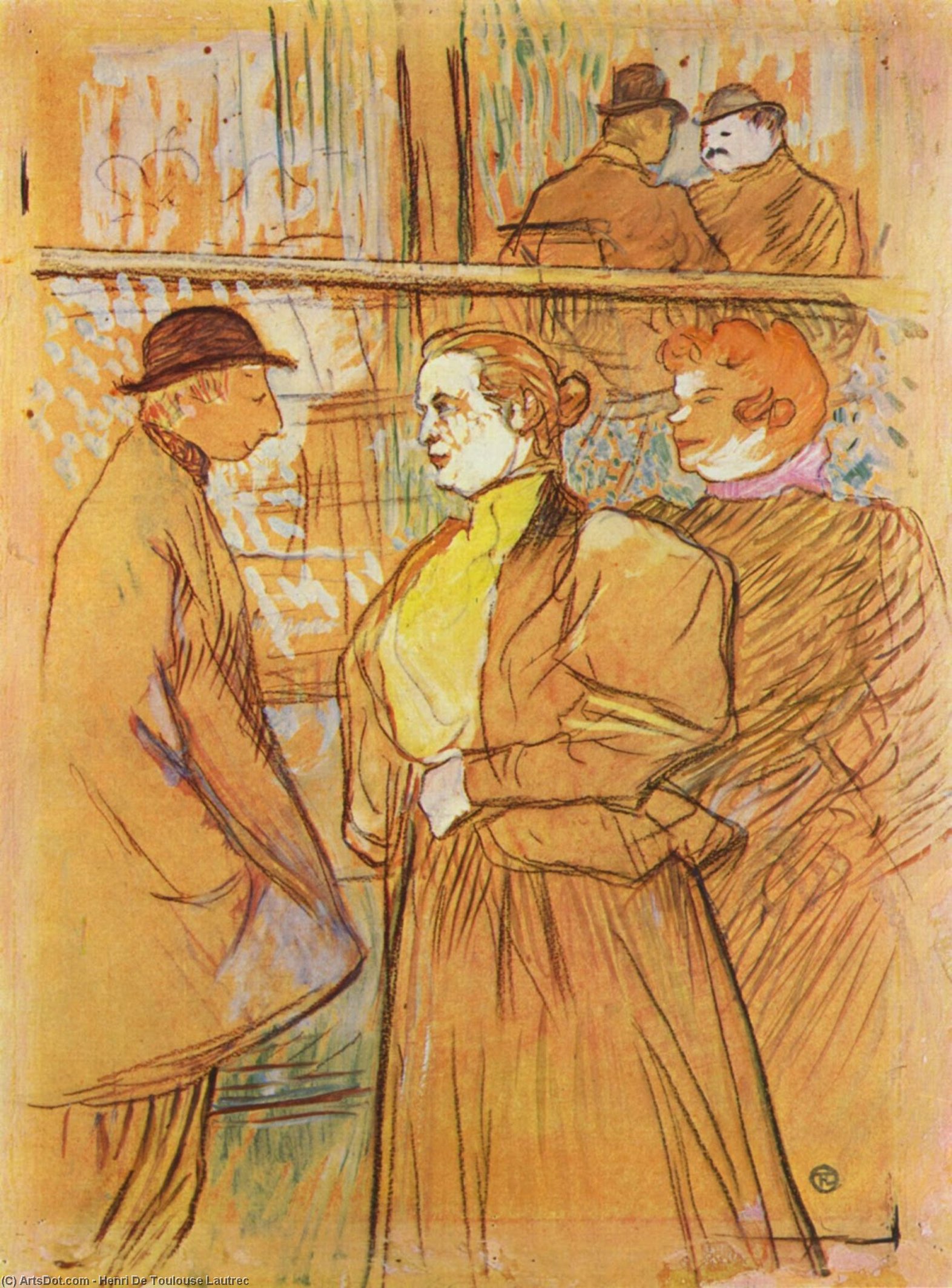 Wikioo.org - The Encyclopedia of Fine Arts - Painting, Artwork by Henri De Toulouse Lautrec - In Moulin Rouge