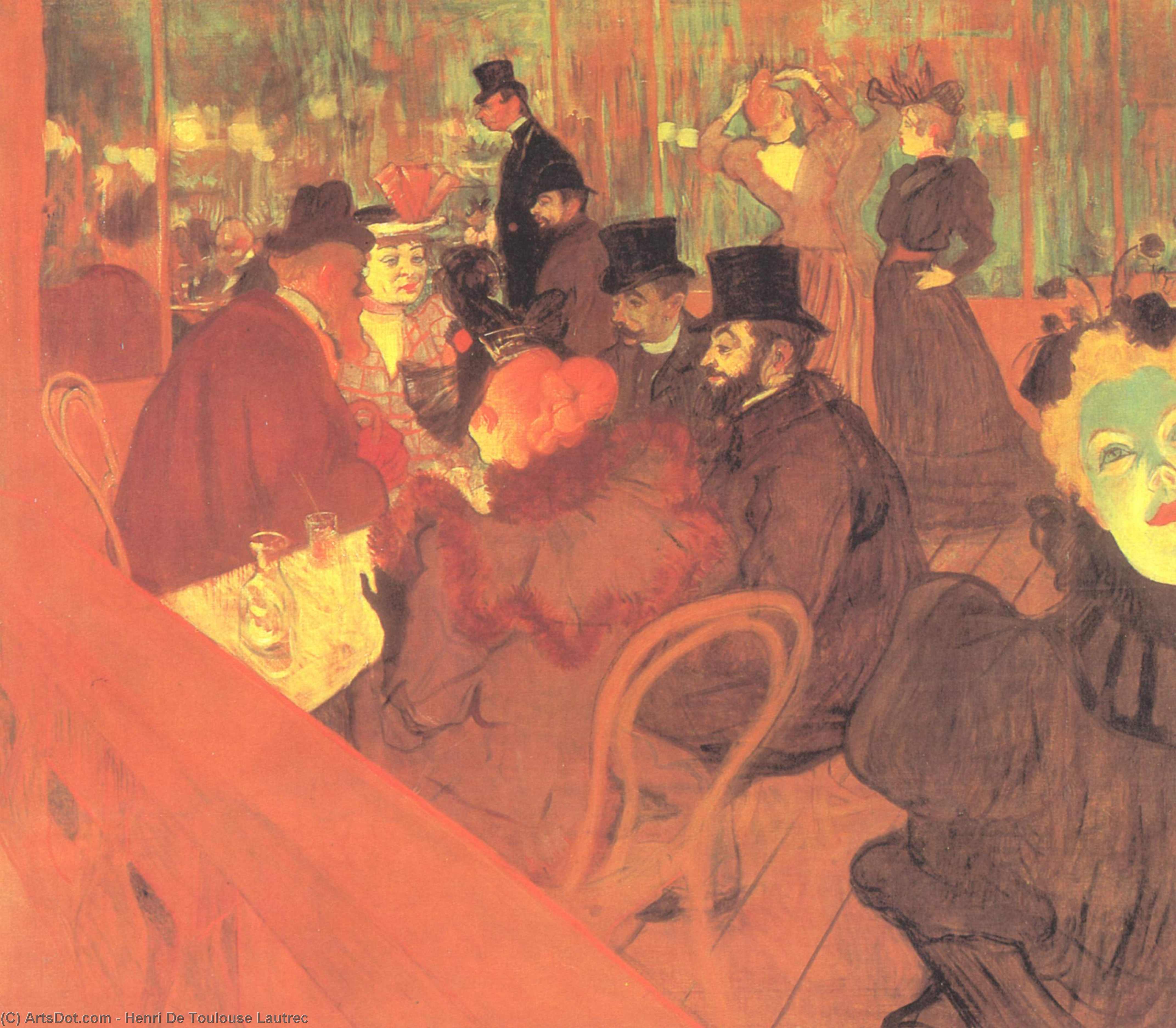 Wikioo.org - The Encyclopedia of Fine Arts - Painting, Artwork by Henri De Toulouse Lautrec - The Promenoir the Moulin Rouge