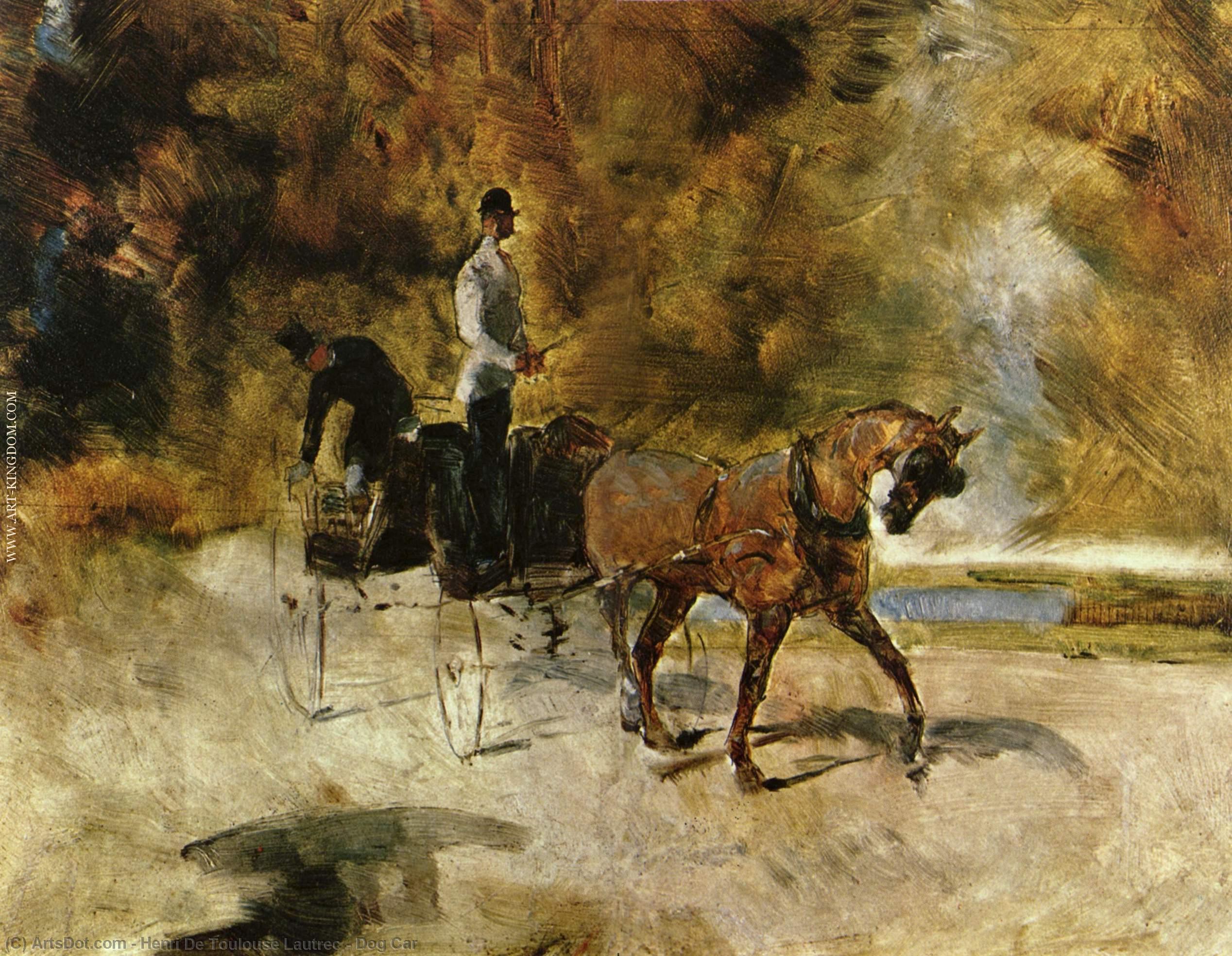 Wikioo.org – L'Encyclopédie des Beaux Arts - Peinture, Oeuvre de Henri De Toulouse Lautrec - chien voiture