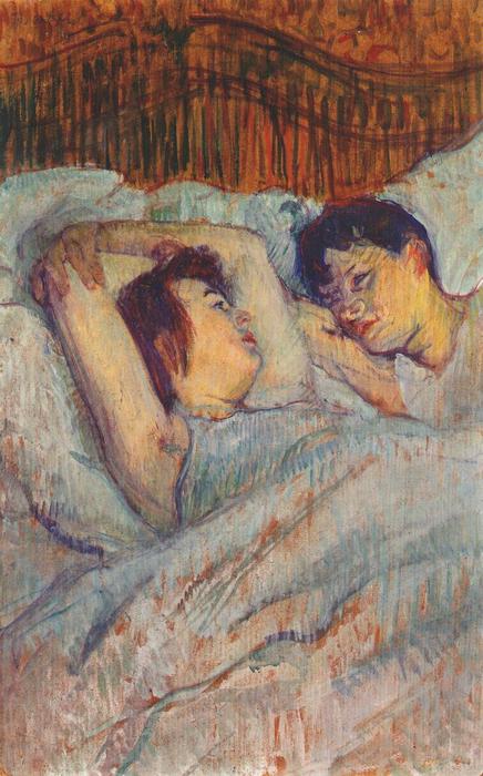 Wikoo.org - موسوعة الفنون الجميلة - اللوحة، العمل الفني Henri De Toulouse Lautrec - In bed