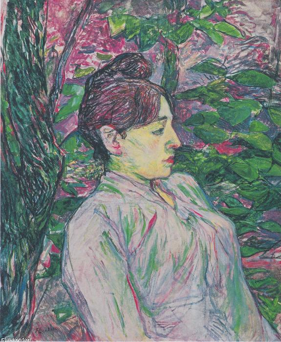 WikiOO.org – 美術百科全書 - 繪畫，作品 Henri De Toulouse Lautrec - 果岭 坐在  女人  在  一个  花园