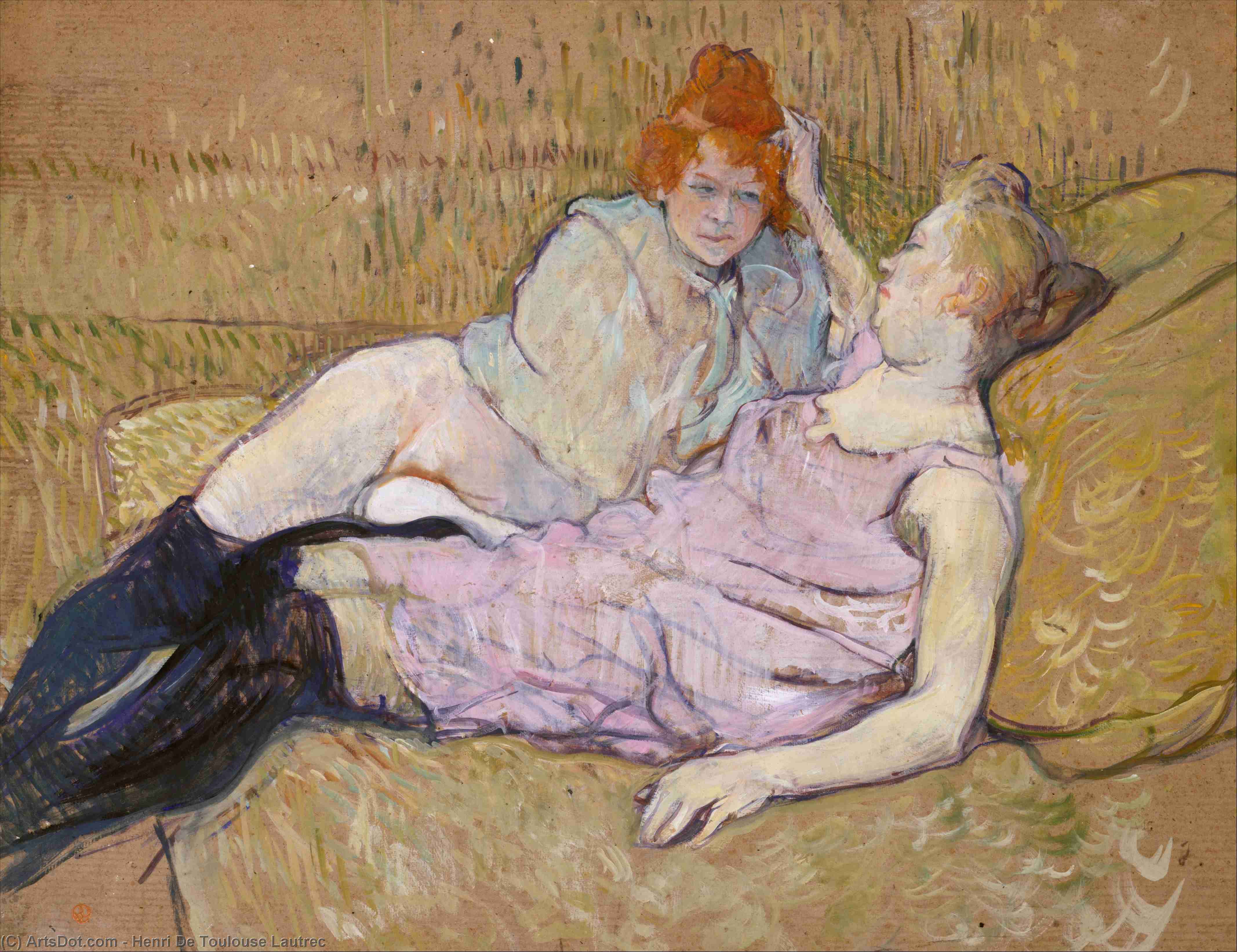 Wikioo.org - The Encyclopedia of Fine Arts - Painting, Artwork by Henri De Toulouse Lautrec - The Sofa