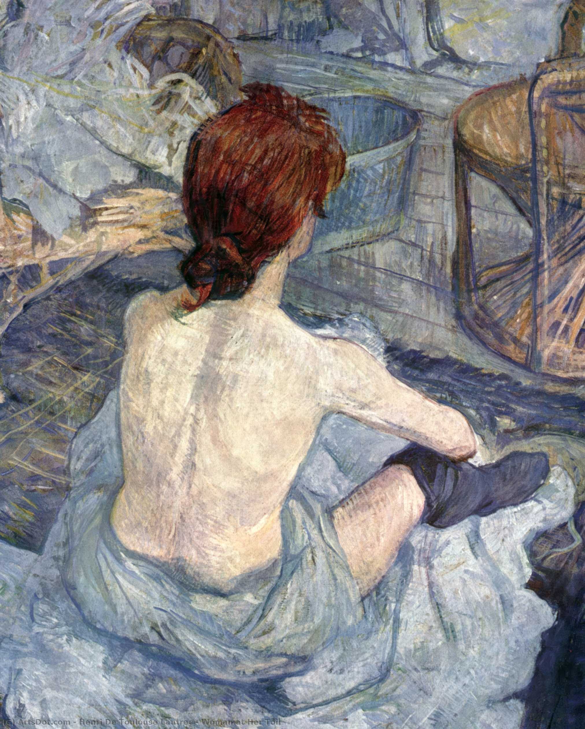 Wikioo.org – L'Enciclopedia delle Belle Arti - Pittura, Opere di Henri De Toulouse Lautrec - Donna al suo Toil