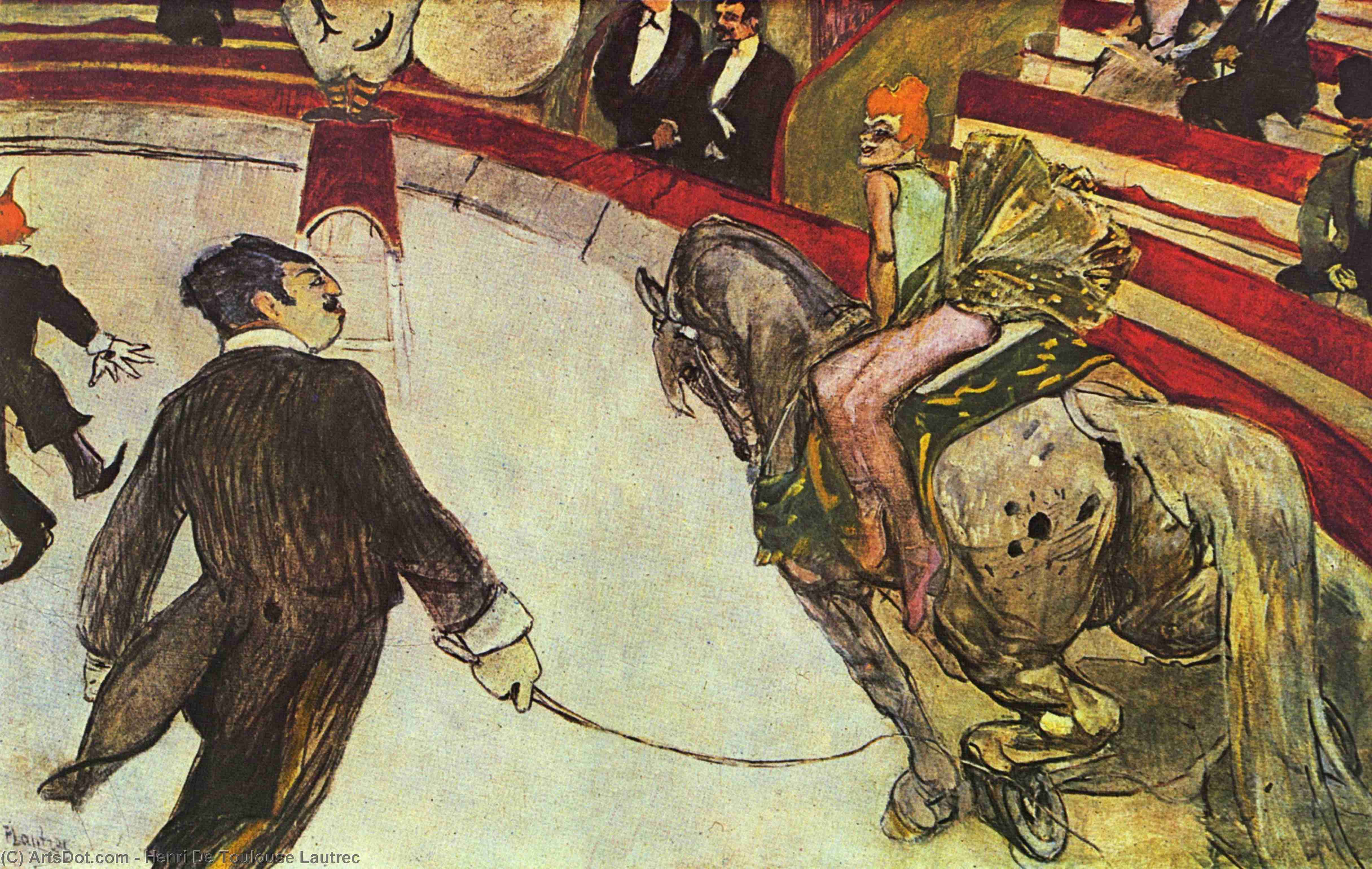 Wikioo.org - The Encyclopedia of Fine Arts - Painting, Artwork by Henri De Toulouse Lautrec - At the Circus Fernando, the rider