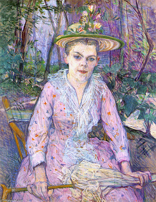 Wikioo.org - The Encyclopedia of Fine Arts - Painting, Artwork by Henri De Toulouse Lautrec - Woman with an umbrella