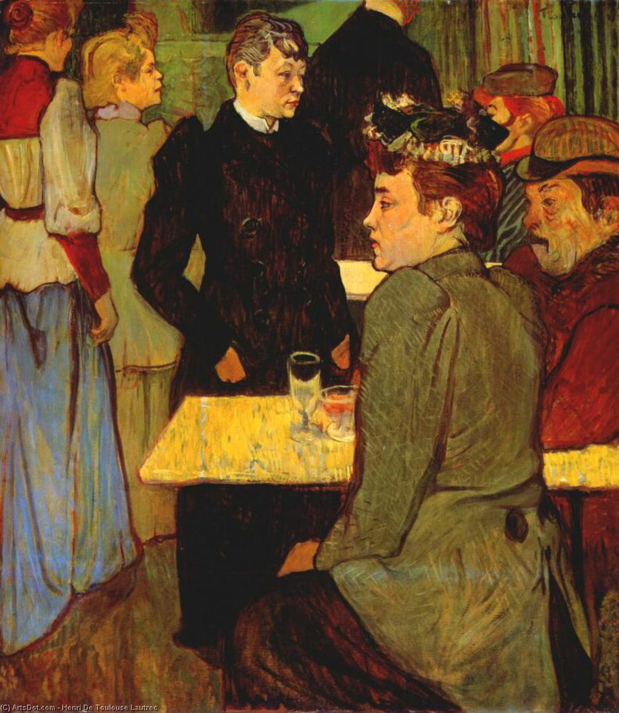 WikiOO.org - Encyclopedia of Fine Arts - Maleri, Artwork Henri De Toulouse Lautrec - Corner in the Moulin de la Galette