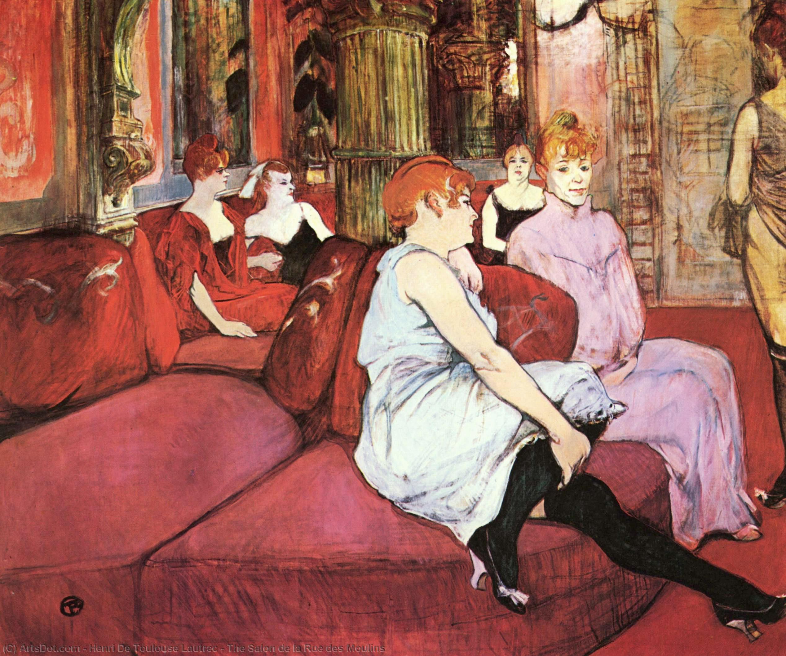 Wikioo.org - The Encyclopedia of Fine Arts - Painting, Artwork by Henri De Toulouse Lautrec - The Salon de la Rue des Moulins