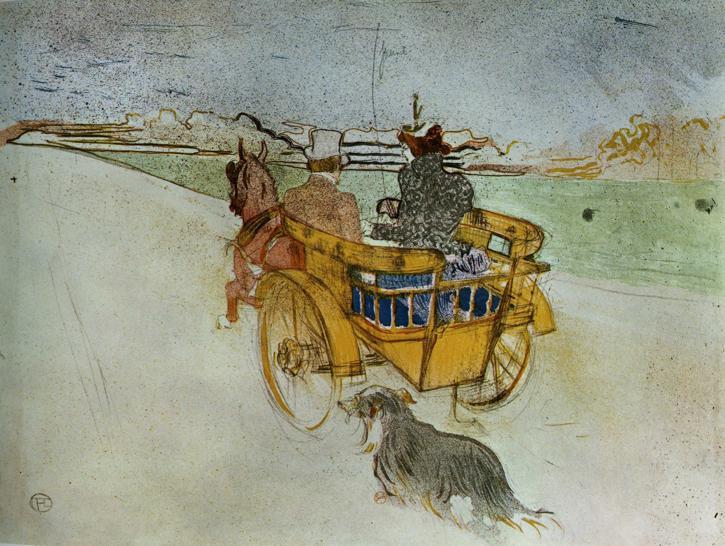 Wikioo.org – L'Enciclopedia delle Belle Arti - Pittura, Opere di Henri De Toulouse Lautrec - La charrette anglaise l'inglese Cane Carrello