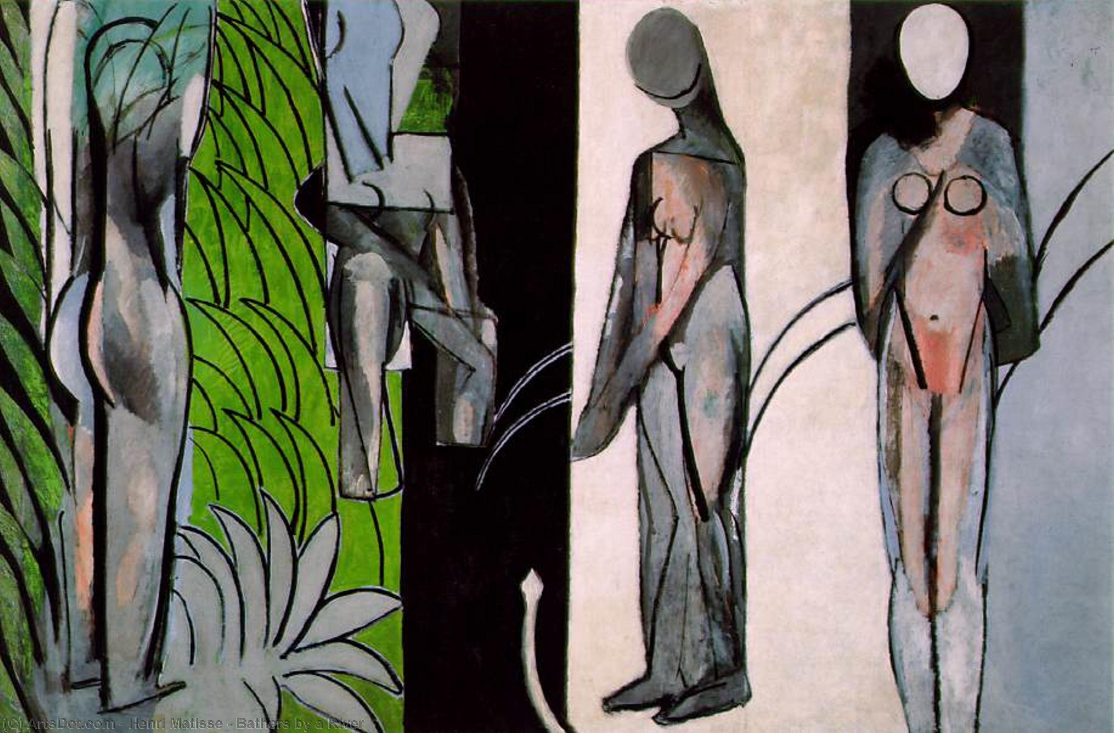 Wikioo.org - สารานุกรมวิจิตรศิลป์ - จิตรกรรม Henri Matisse - Bathers by a River