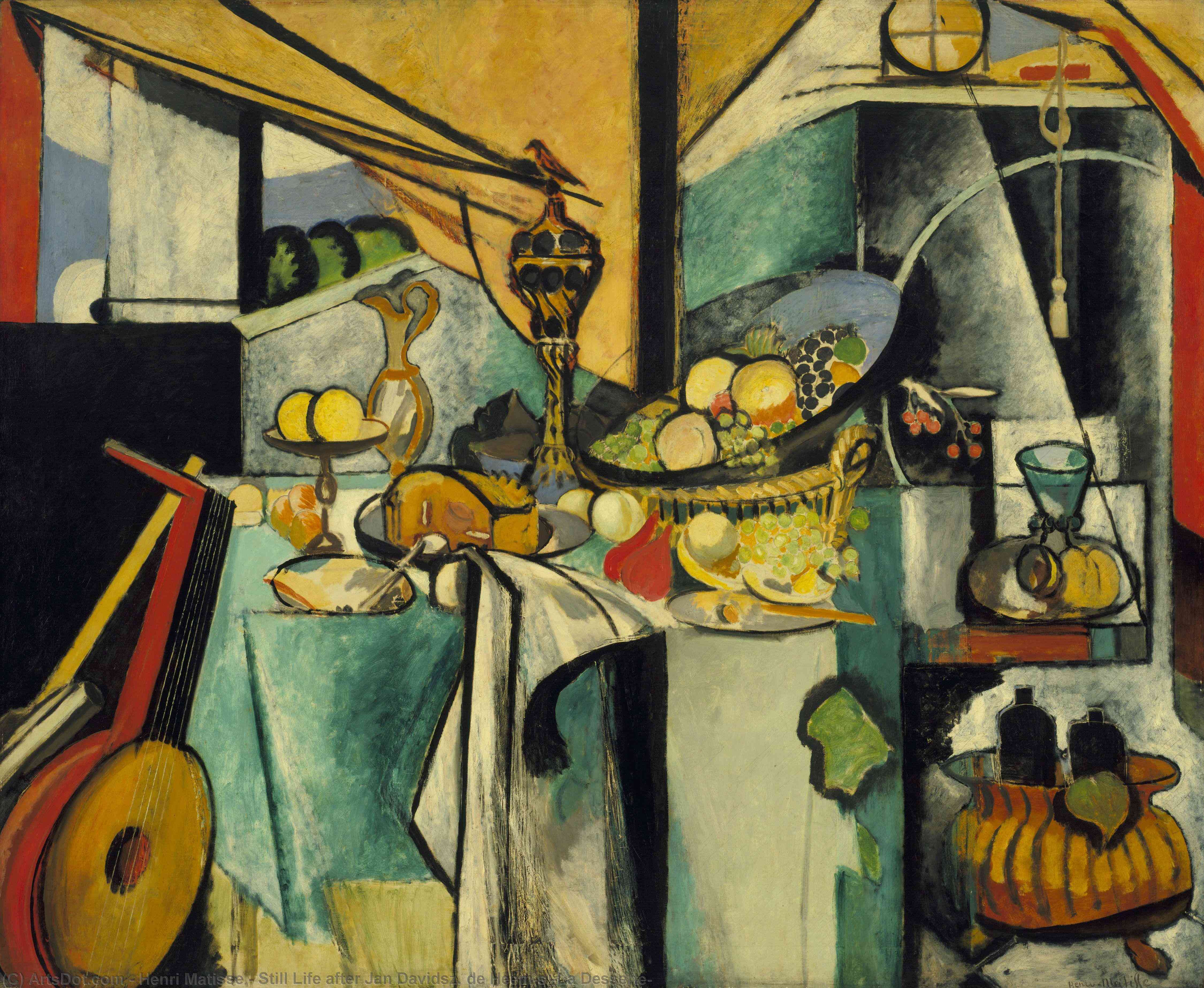Wikioo.org – La Enciclopedia de las Bellas Artes - Pintura, Obras de arte de Henri Matisse - naturaleza muerta después de enero davidsz . delaware Heem's 'La Desserte'