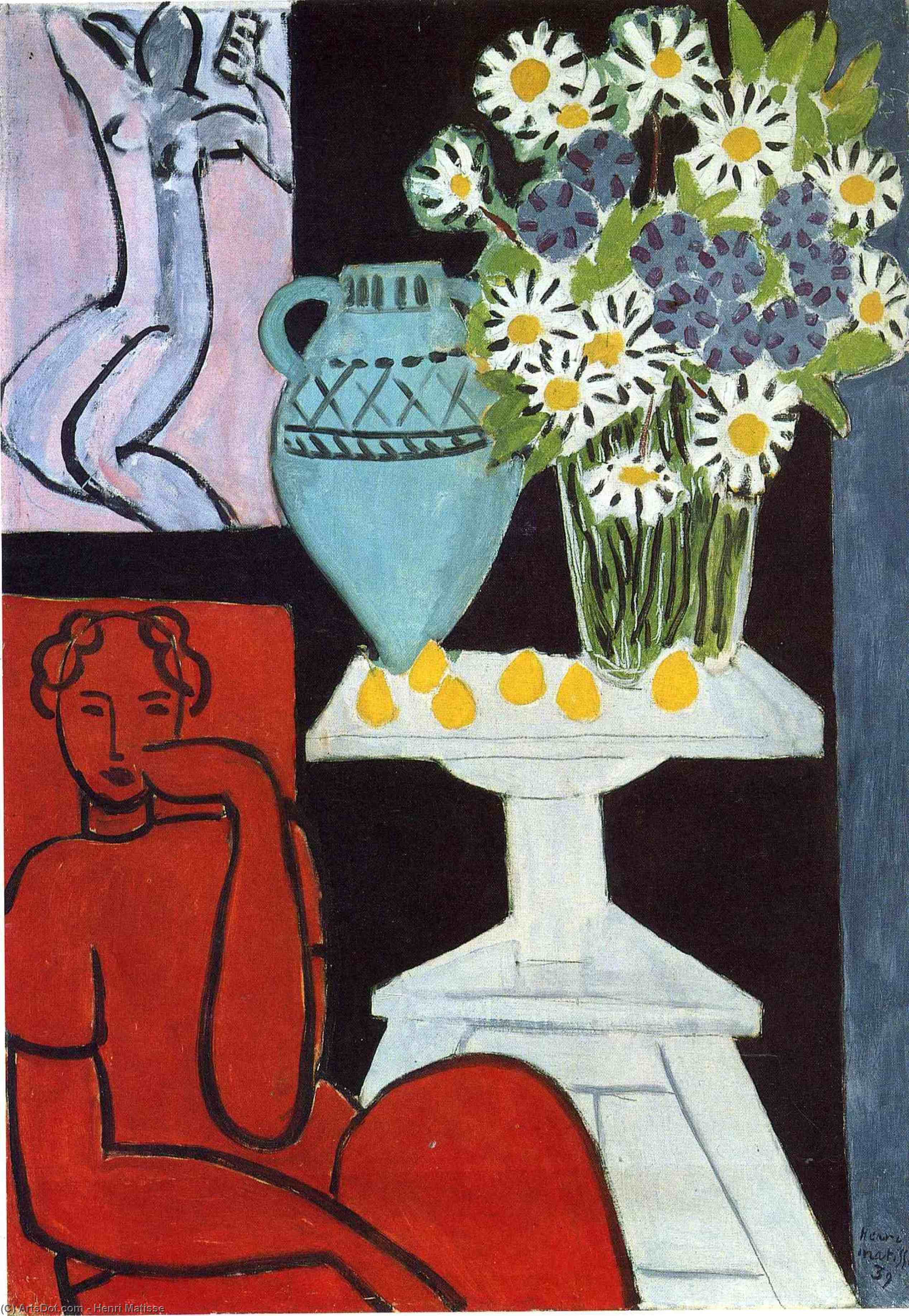 Wikoo.org - موسوعة الفنون الجميلة - اللوحة، العمل الفني Henri Matisse - The Daisies