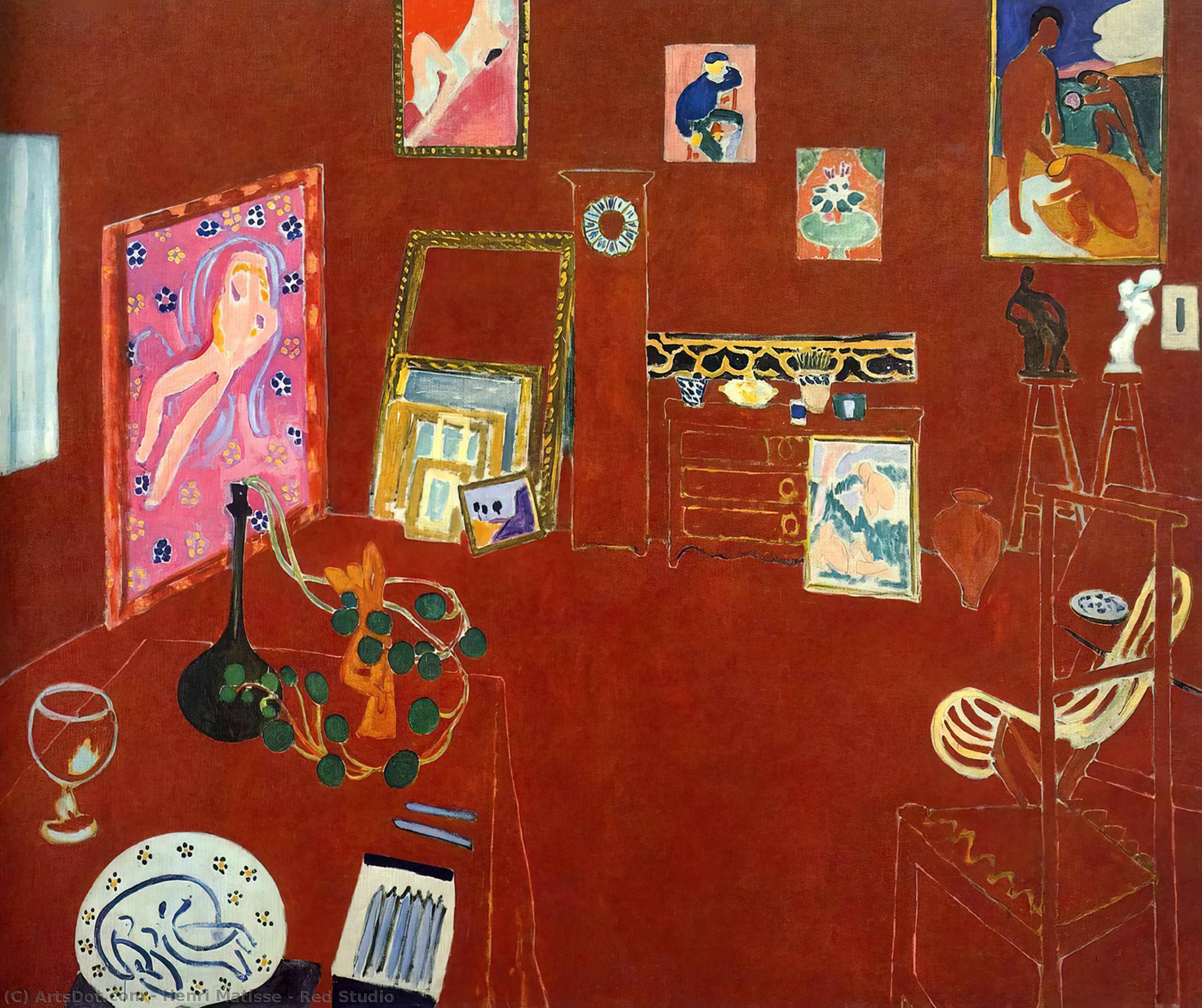 Wikioo.org - The Encyclopedia of Fine Arts - Painting, Artwork by Henri Matisse - Red Studio