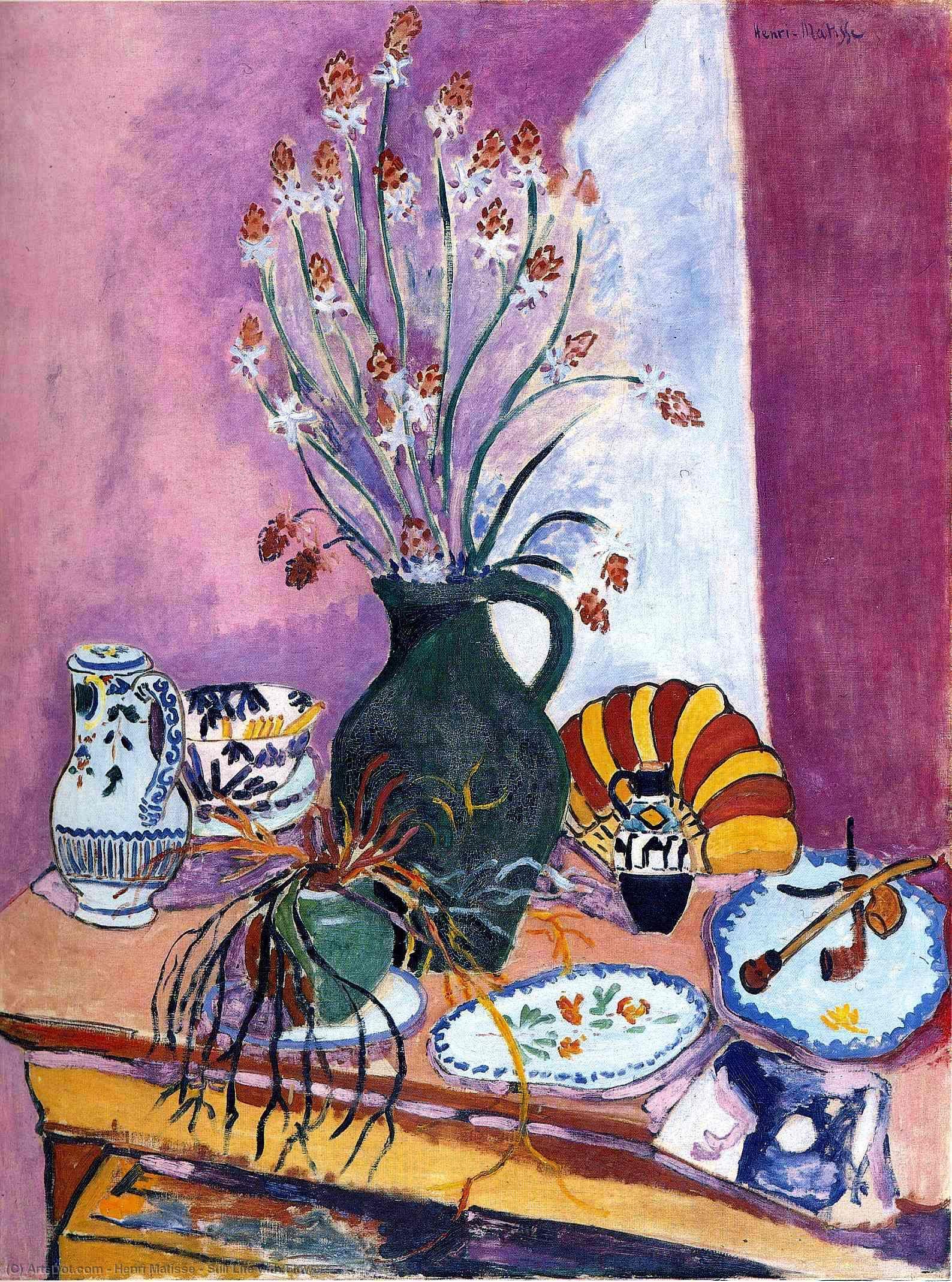 Wikioo.org - สารานุกรมวิจิตรศิลป์ - จิตรกรรม Henri Matisse - Still Life with Flowers
