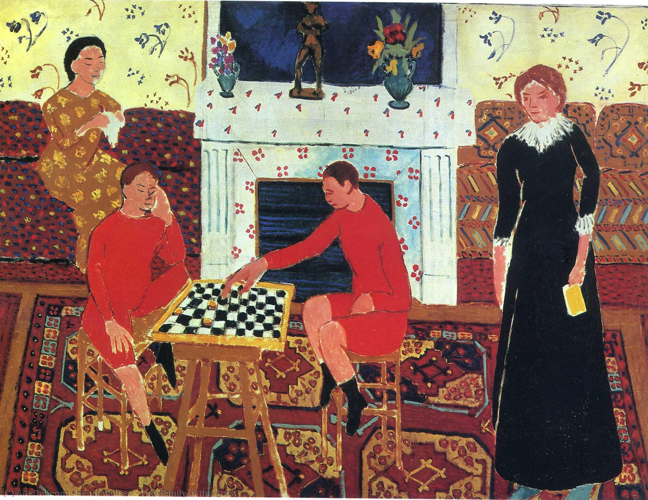 Wikoo.org - موسوعة الفنون الجميلة - اللوحة، العمل الفني Henri Matisse - The Family of the Artist