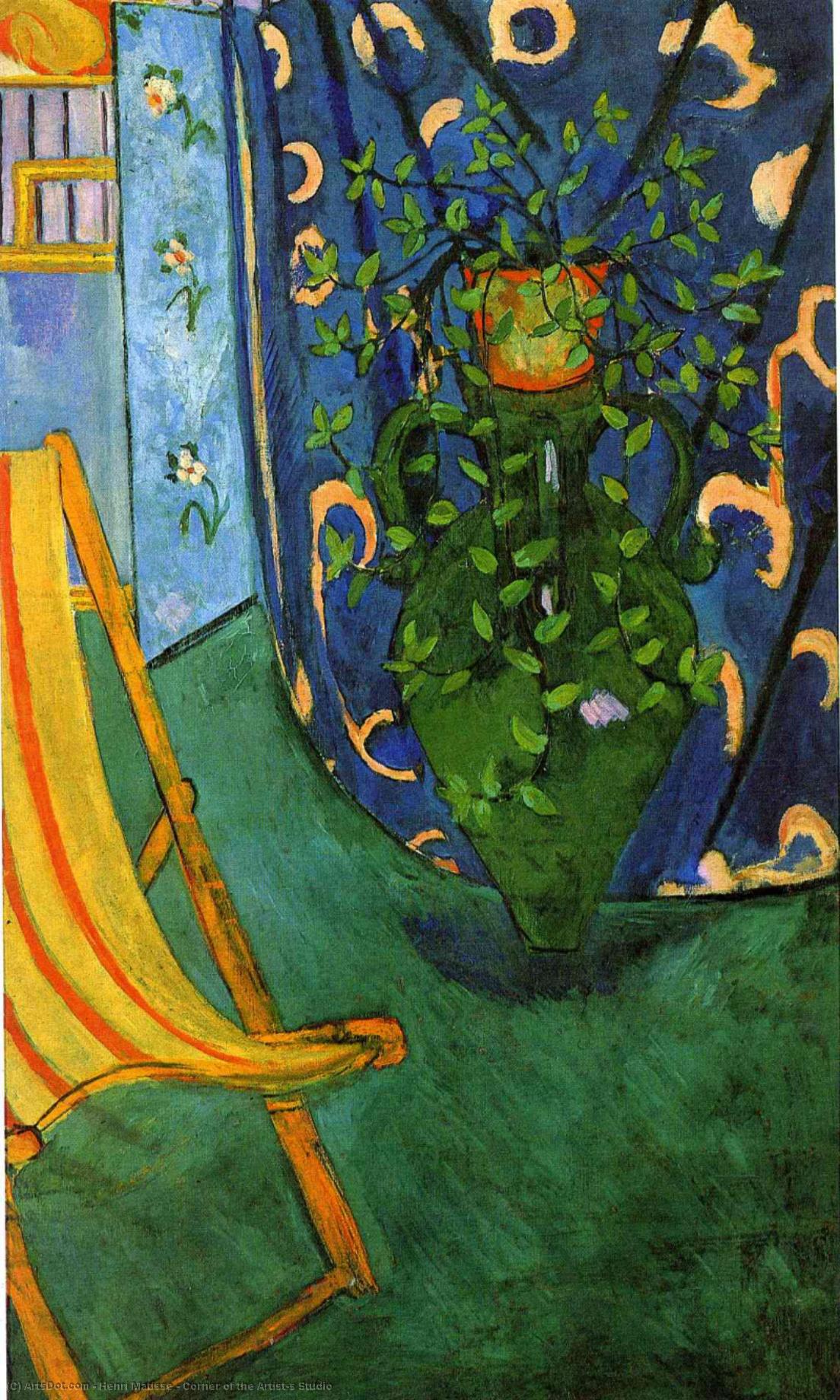 Wikioo.org – L'Enciclopedia delle Belle Arti - Pittura, Opere di Henri Matisse - angolo del dopodomani  Studio di artista