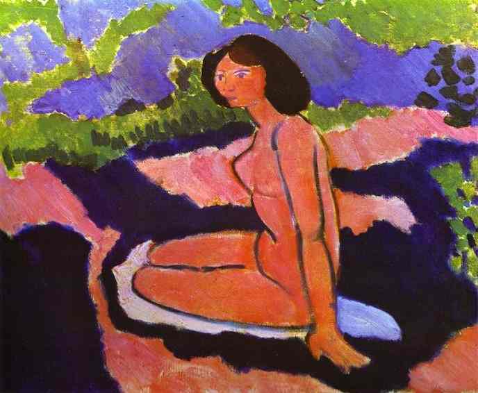 Wikoo.org - موسوعة الفنون الجميلة - اللوحة، العمل الفني Henri Matisse - Pink Nude, or Seated Nude