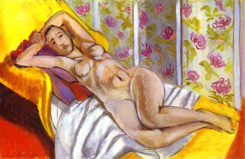 Wikoo.org - موسوعة الفنون الجميلة - اللوحة، العمل الفني Henri Matisse - Reclining Nude