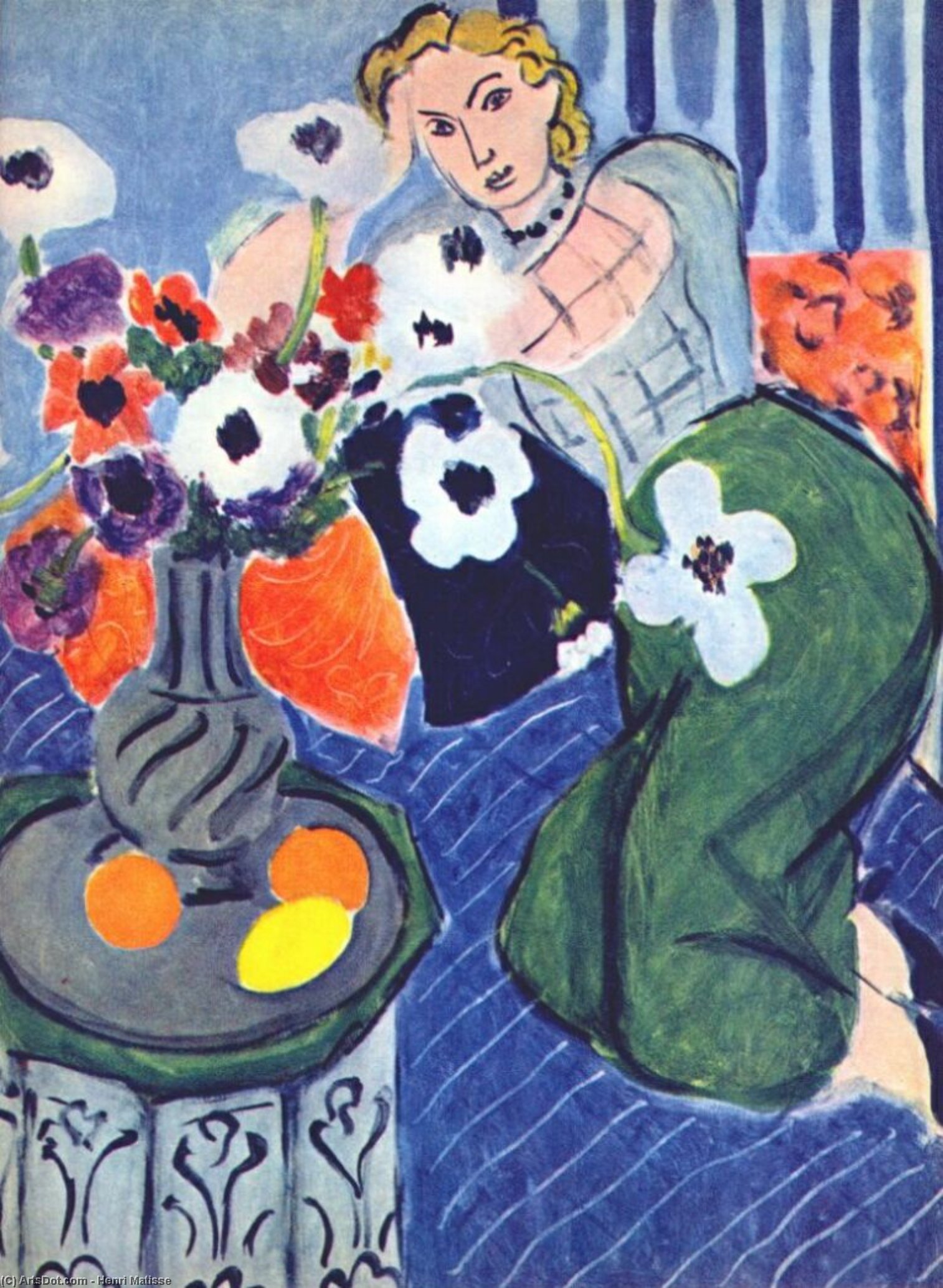 WikiOO.org - Enciclopédia das Belas Artes - Pintura, Arte por Henri Matisse - Odalisque, Blue Harmony