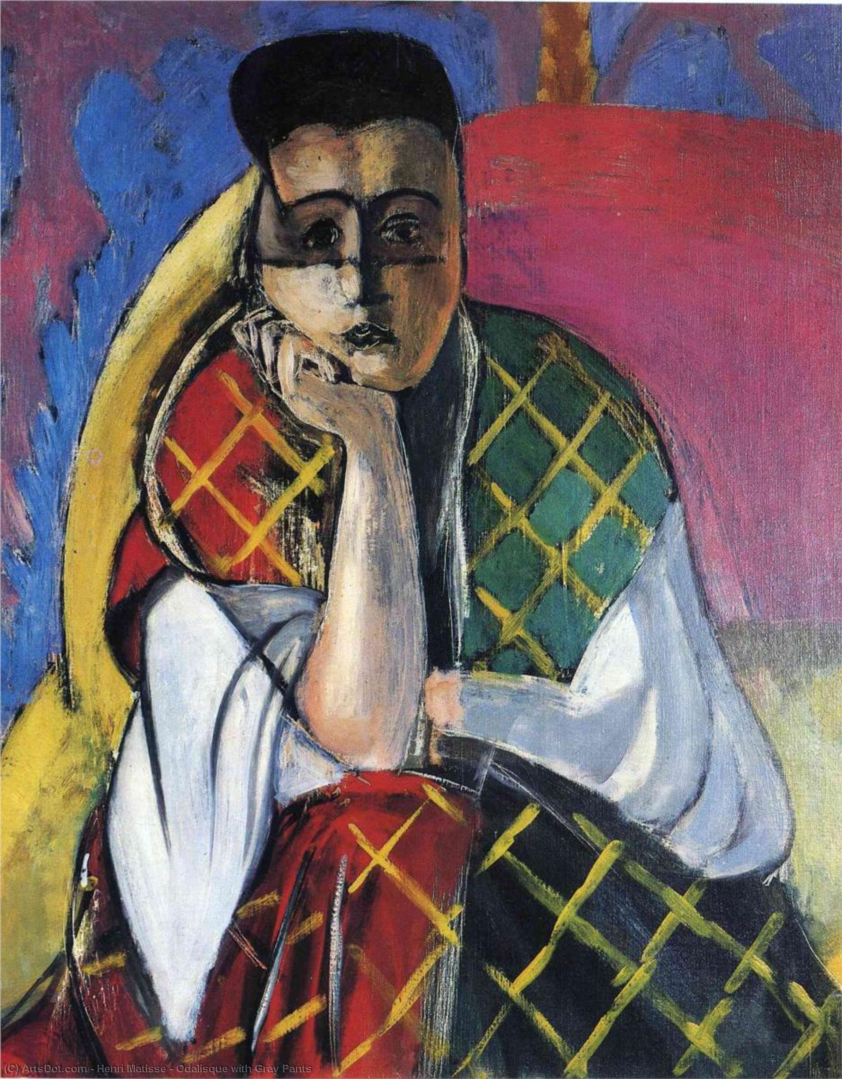 Wikioo.org – L'Enciclopedia delle Belle Arti - Pittura, Opere di Henri Matisse - Odalisca con pantaloni grigi