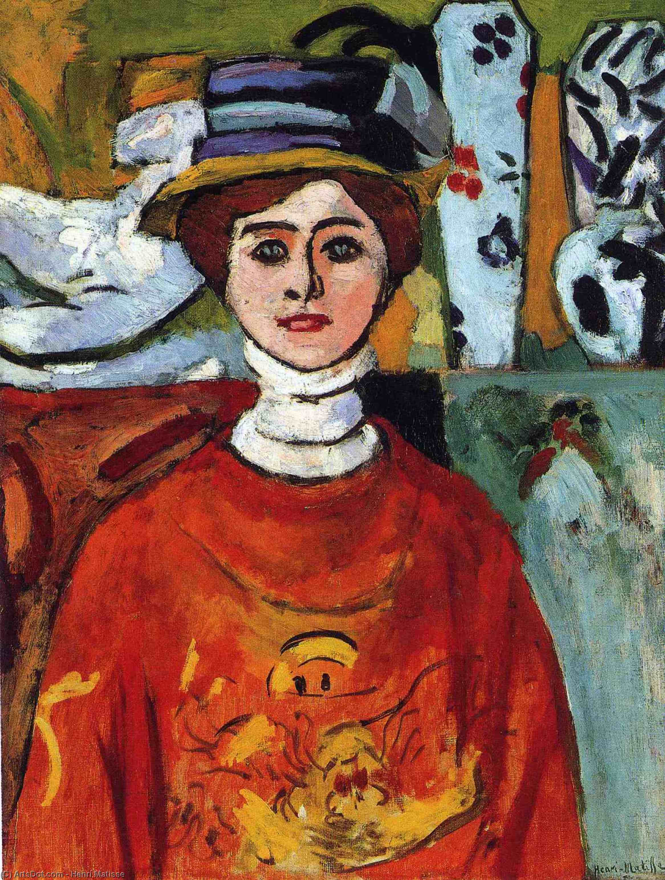 Wikioo.org - The Encyclopedia of Fine Arts - Painting, Artwork by Henri Matisse - The girl with green eyes