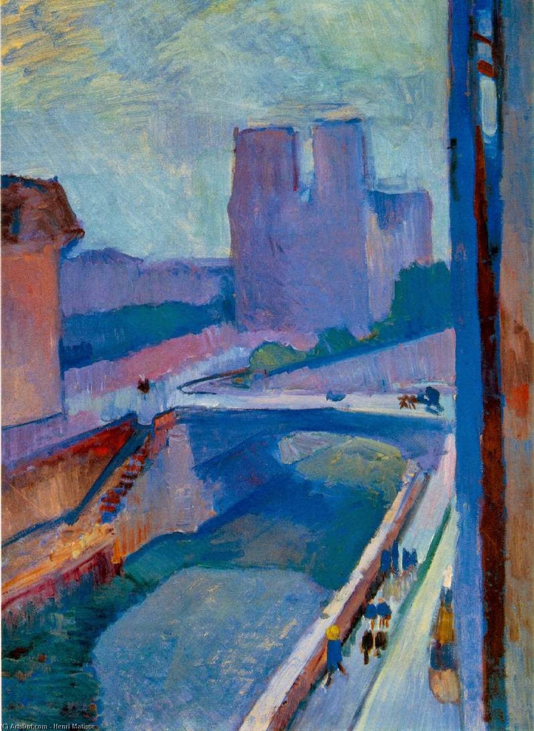 Wikioo.org - The Encyclopedia of Fine Arts - Painting, Artwork by Henri Matisse - A Glimpse of Notre-Dame in the Late Afternoon