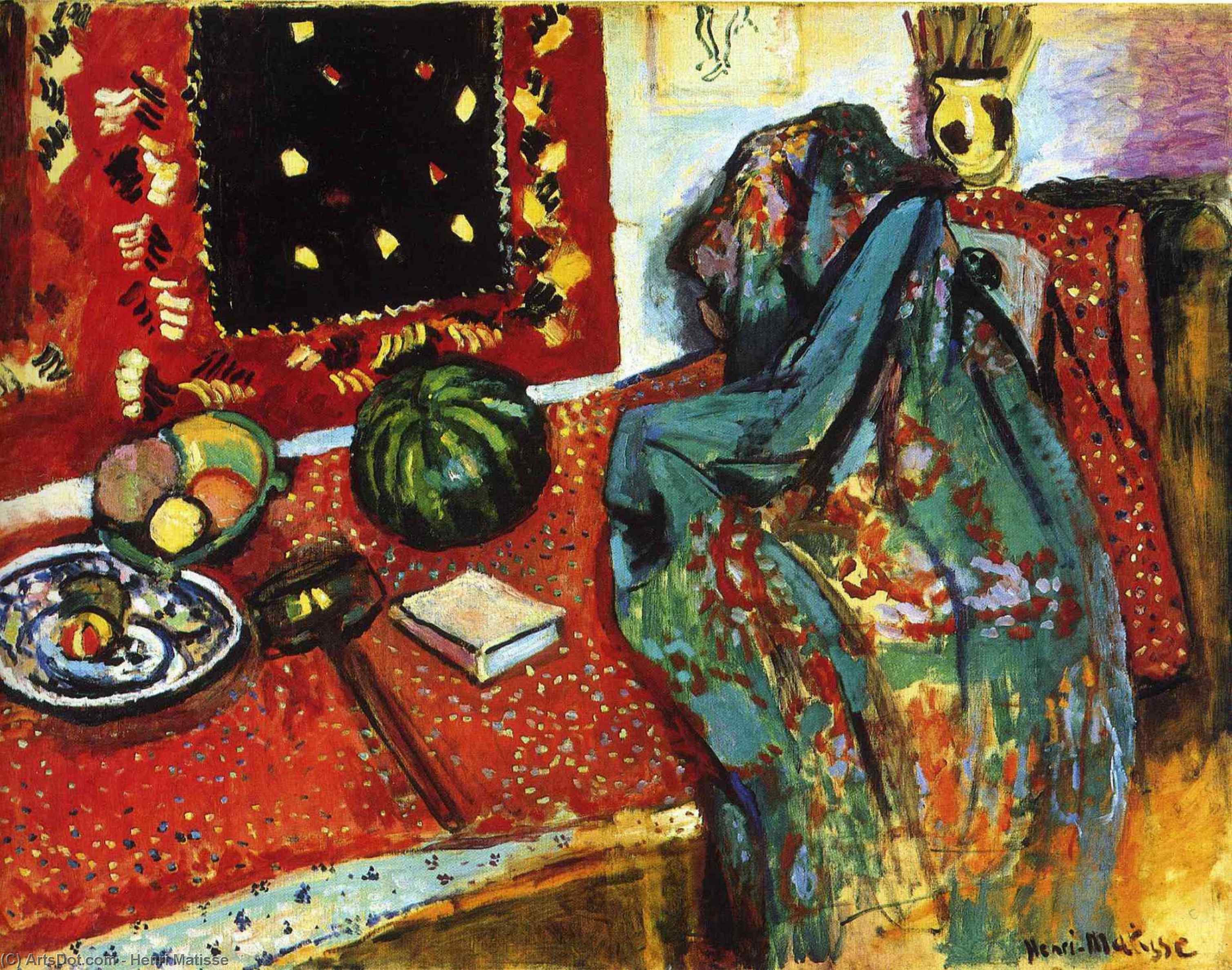 WikiOO.org - Encyclopedia of Fine Arts - Schilderen, Artwork Henri Matisse - Still Life with a Red Rug
