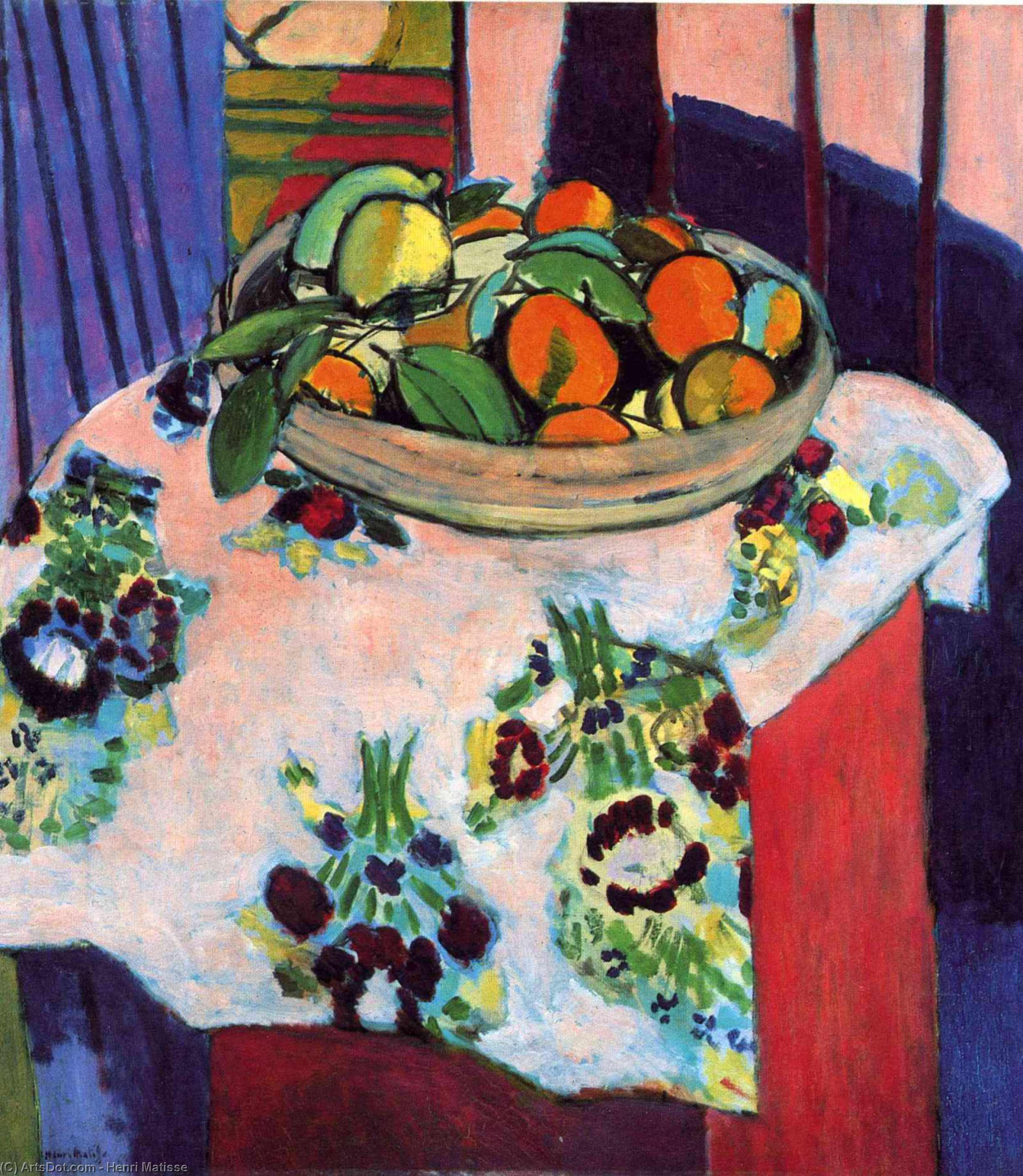Wikioo.org - The Encyclopedia of Fine Arts - Painting, Artwork by Henri Matisse - Basket with Oranges