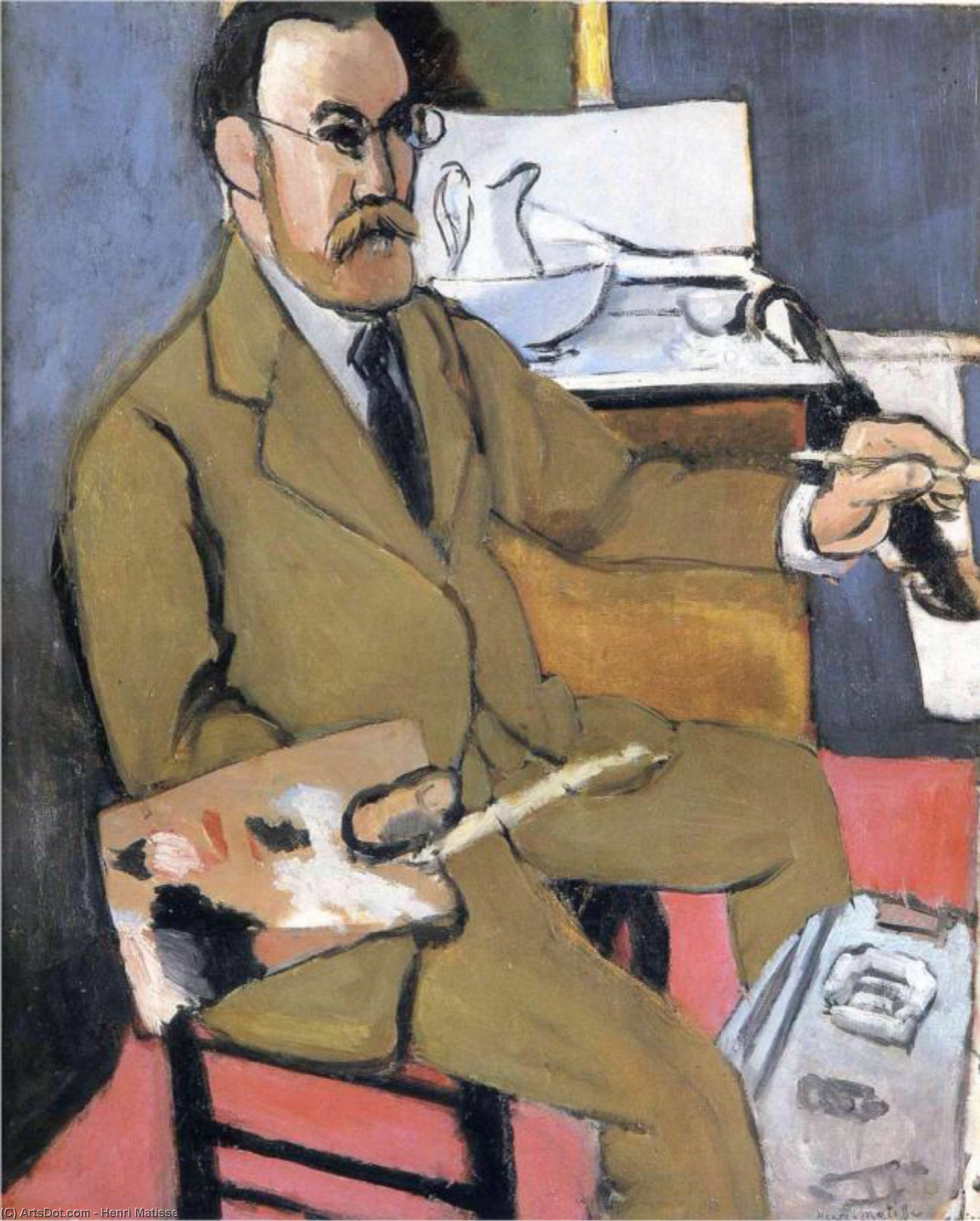 WikiOO.org - Encyclopedia of Fine Arts - Maalaus, taideteos Henri Matisse - Self Portrait