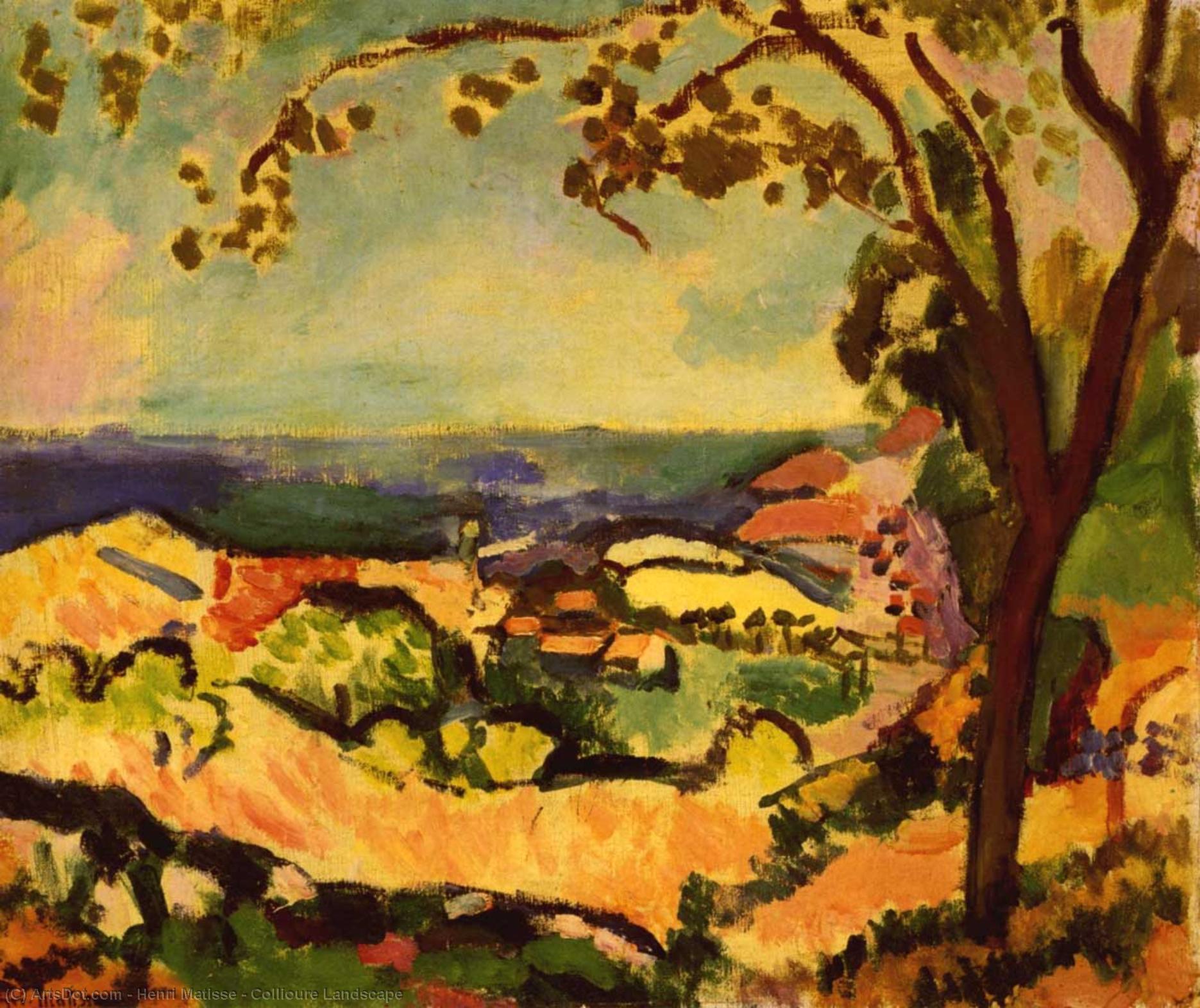 Wikoo.org - موسوعة الفنون الجميلة - اللوحة، العمل الفني Henri Matisse - Collioure Landscape