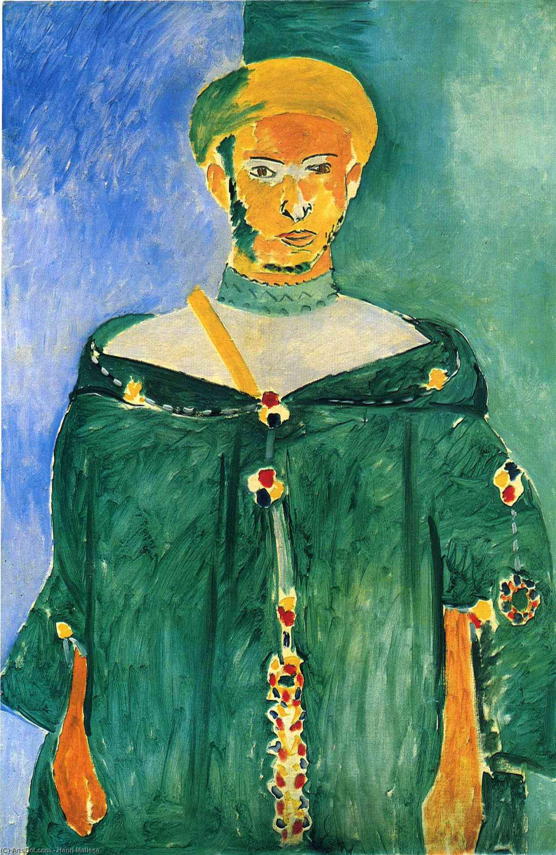 Wikioo.org - Bách khoa toàn thư về mỹ thuật - Vẽ tranh, Tác phẩm nghệ thuật Henri Matisse - Standing Moroccan in Green (Standing Riffian)