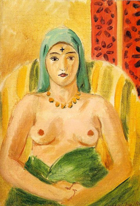 Wikioo.org – L'Enciclopedia delle Belle Arti - Pittura, Opere di Henri Matisse - Odalisca , Half-Length ( il tatoo )