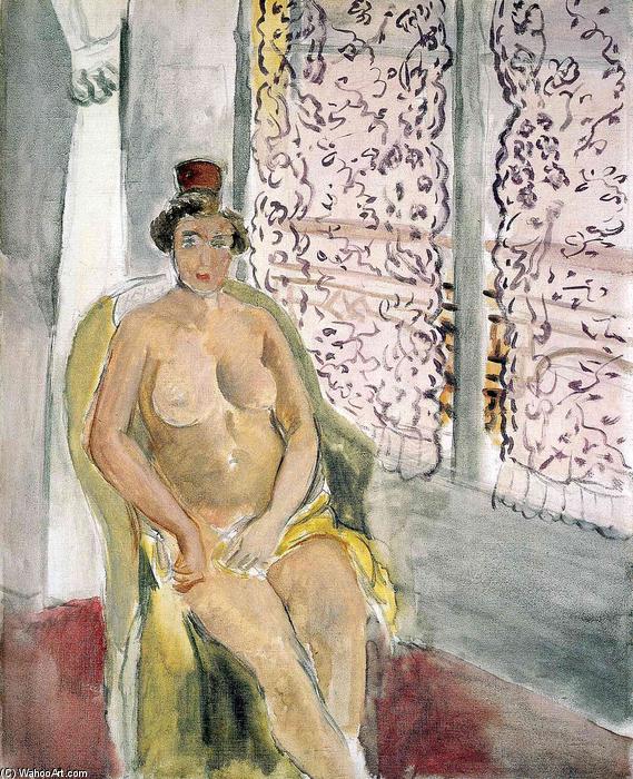 Wikoo.org - موسوعة الفنون الجميلة - اللوحة، العمل الفني Henri Matisse - Nude In A Chair