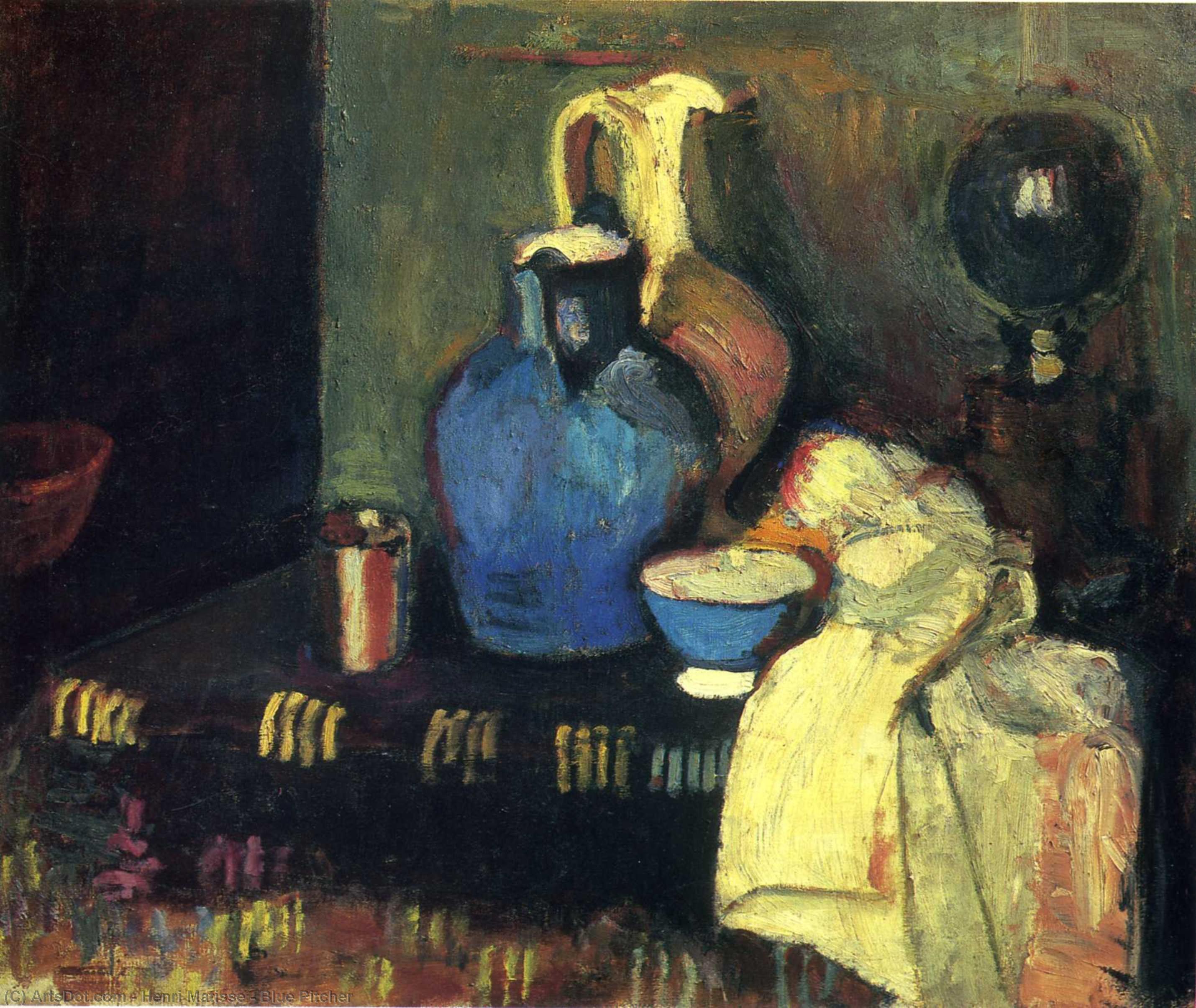 Wikioo.org - The Encyclopedia of Fine Arts - Painting, Artwork by Henri Matisse - Blue Pitcher