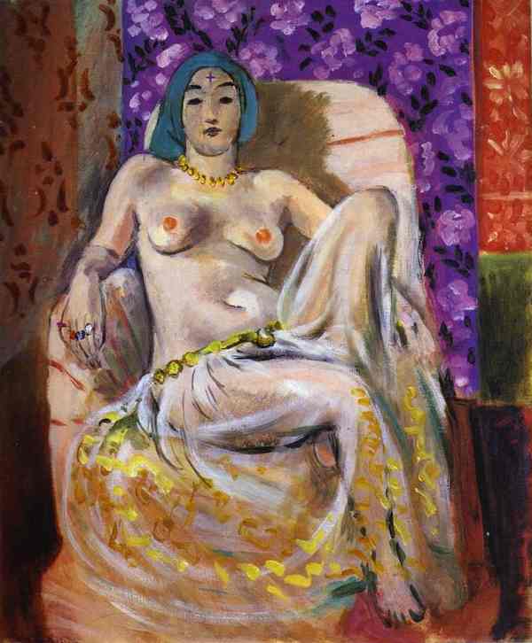 Wikoo.org - موسوعة الفنون الجميلة - اللوحة، العمل الفني Henri Matisse - Seated Odalisque