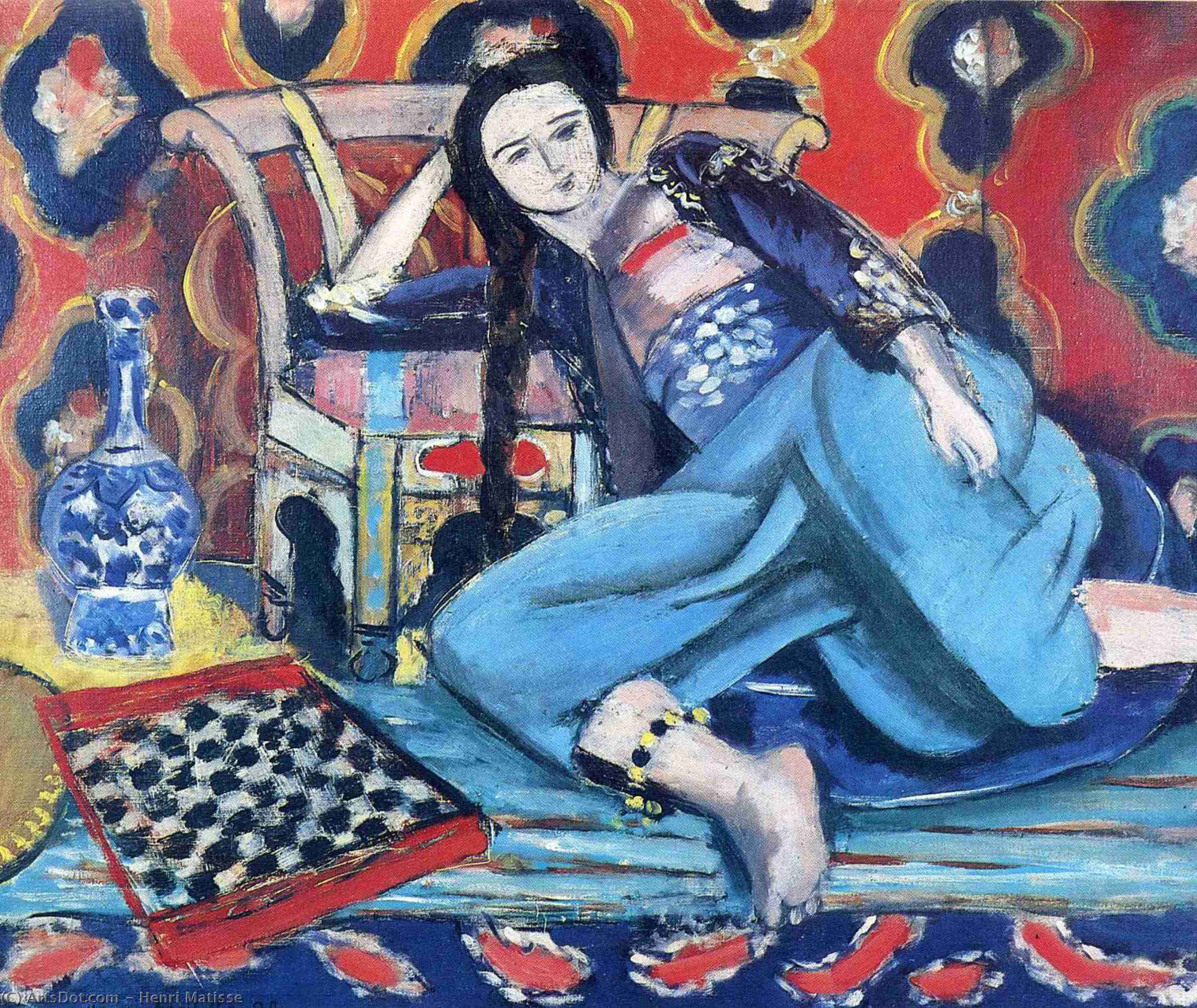 WikiOO.org - Encyclopedia of Fine Arts - Målning, konstverk Henri Matisse - Odalisque with a Turkish Chair