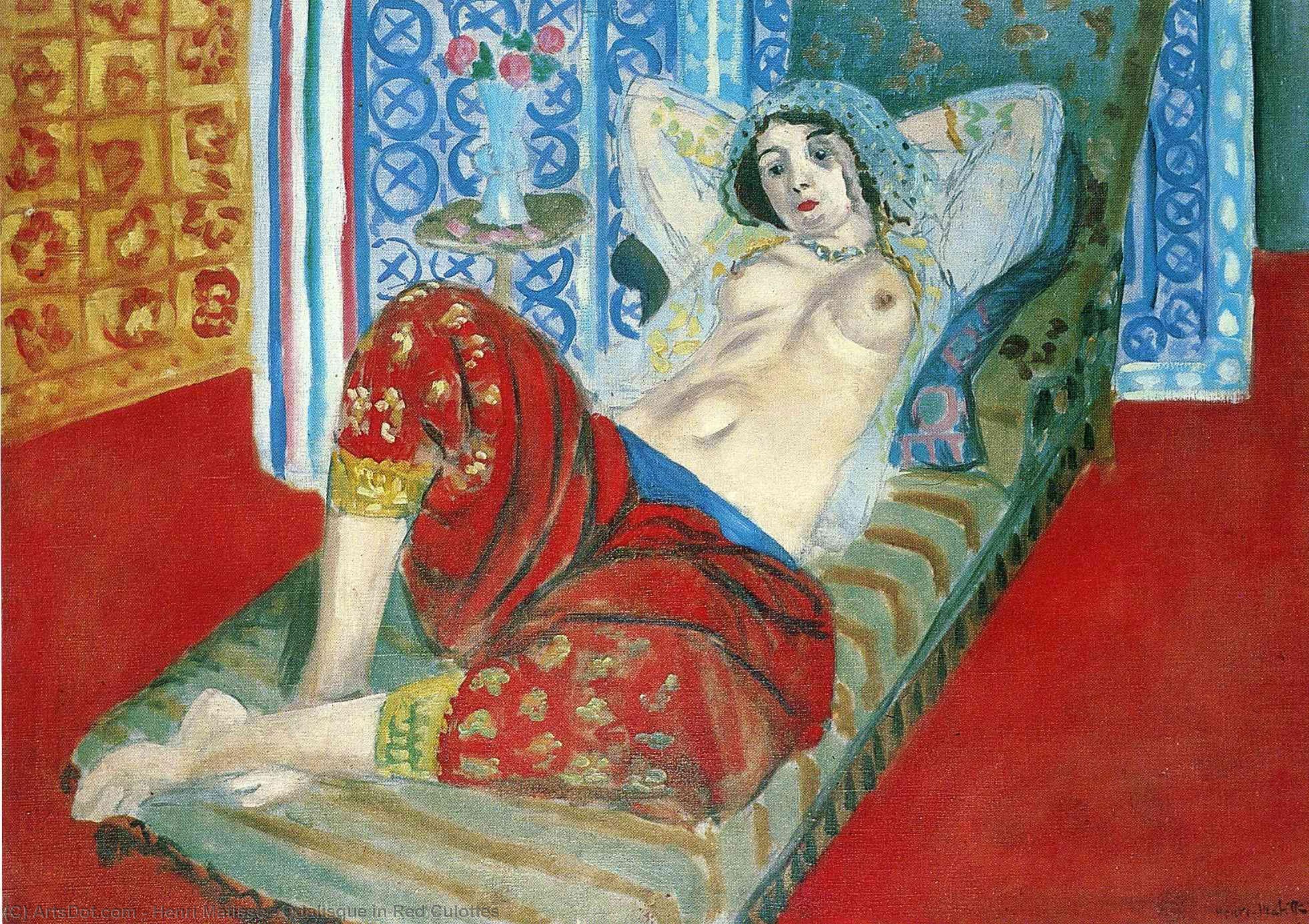 WikiOO.org - Encyclopedia of Fine Arts - Maleri, Artwork Henri Matisse - Odalisque in Red Culottes