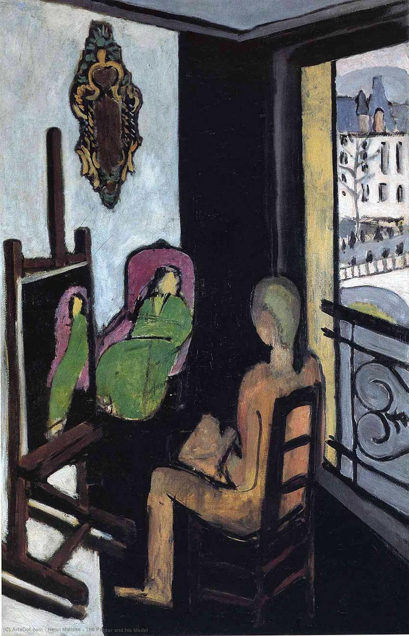 WikiOO.org – 美術百科全書 - 繪畫，作品 Henri Matisse -  的  画家  和他的  模型