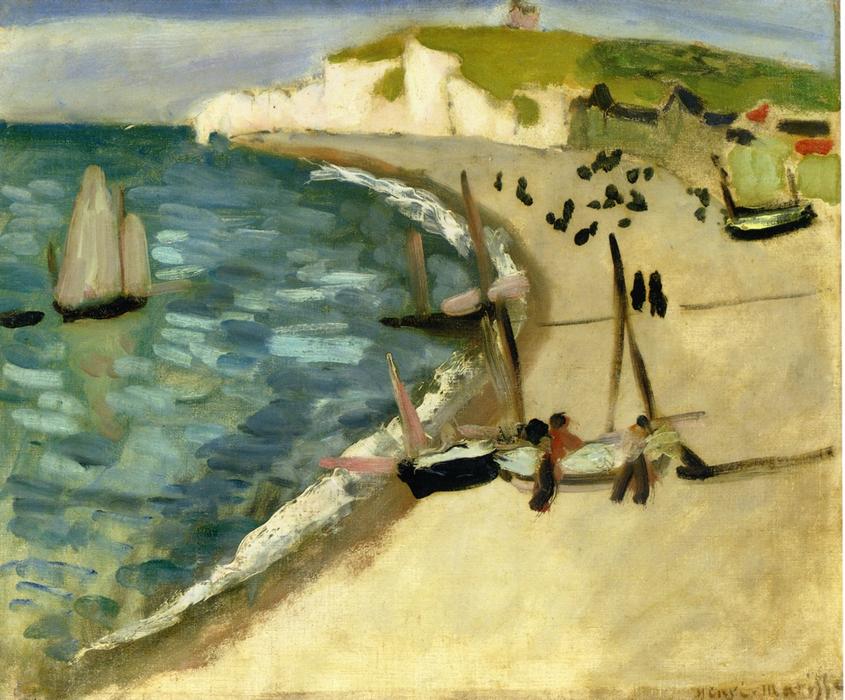 Wikioo.org - The Encyclopedia of Fine Arts - Painting, Artwork by Henri Matisse - Aht Amont Cliffs at Etretat