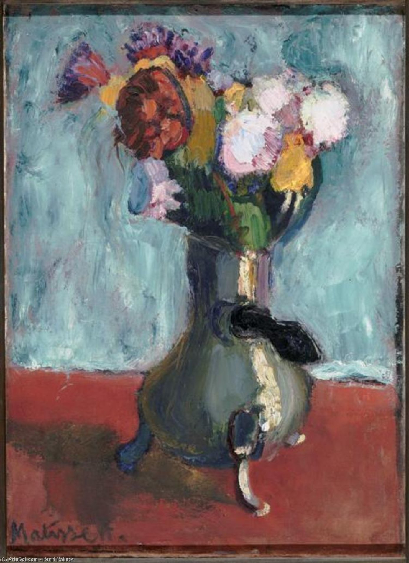 Wikioo.org - The Encyclopedia of Fine Arts - Painting, Artwork by Henri Matisse - Bouquet of flowers in chocolate