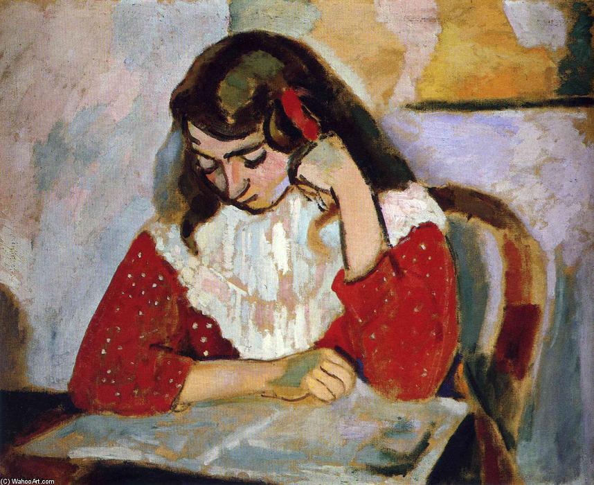 Wikoo.org - موسوعة الفنون الجميلة - اللوحة، العمل الفني Henri Matisse - The Reader, Marguerite Matisse