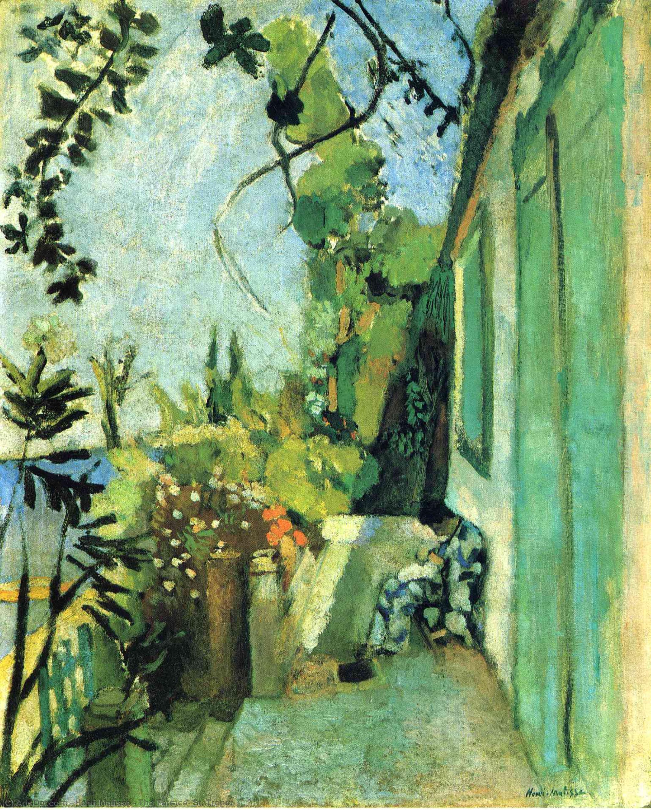 Wikioo.org – L'Encyclopédie des Beaux Arts - Peinture, Oeuvre de Henri Matisse - la terrasse , St . Tropez