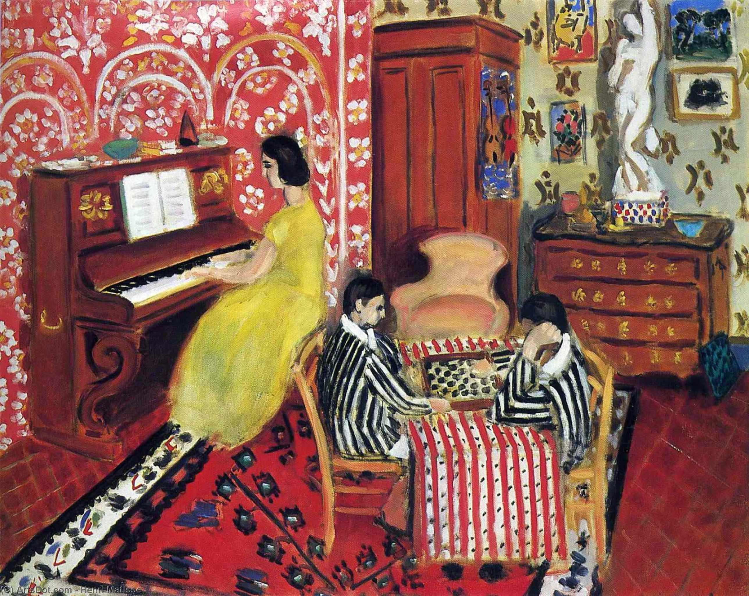 Wikioo.org – L'Encyclopédie des Beaux Arts - Peinture, Oeuvre de Henri Matisse - Pianiste et Checker Joueurs