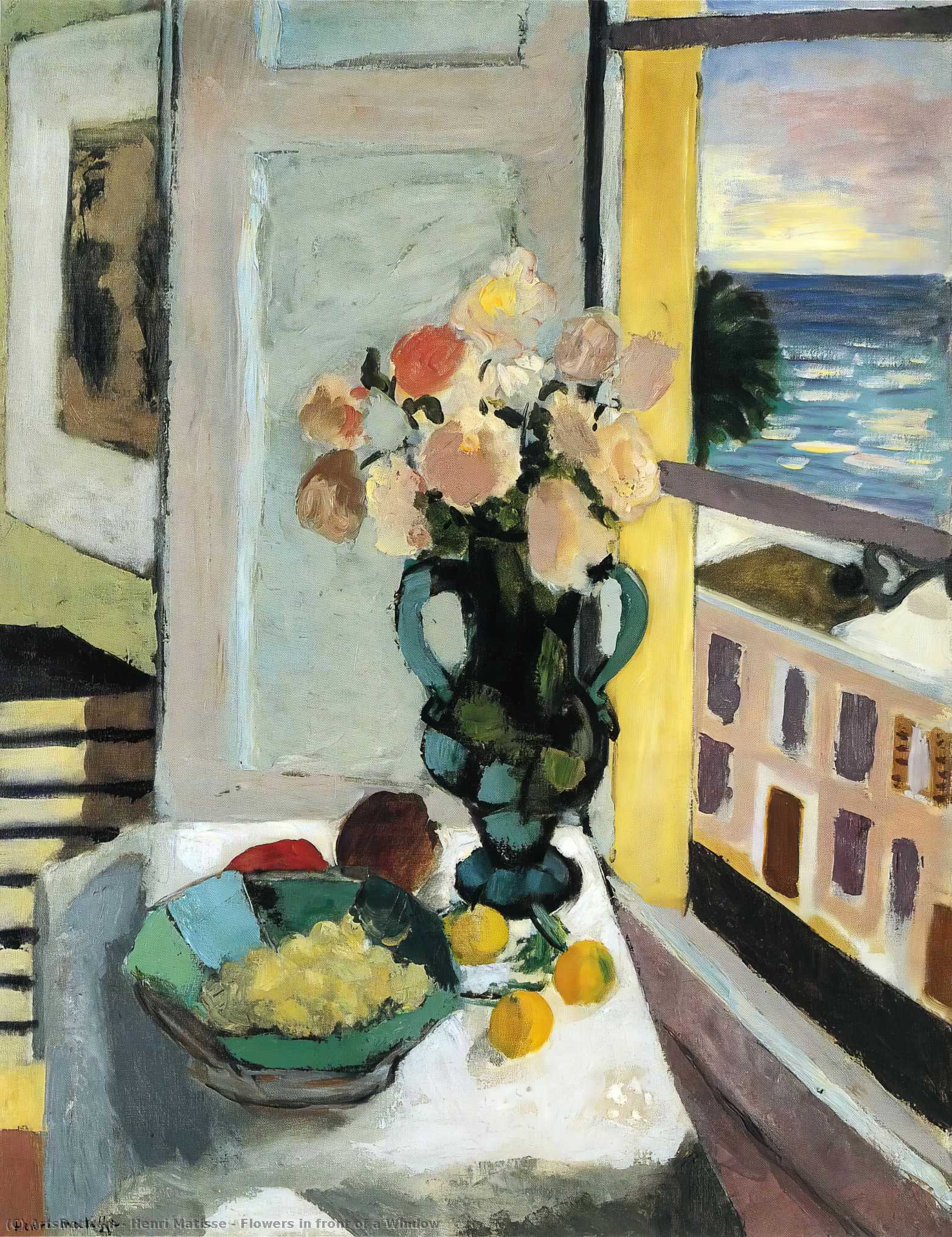 WikiOO.org - Encyclopedia of Fine Arts - Maleri, Artwork Henri Matisse - Flowers in front of a Window